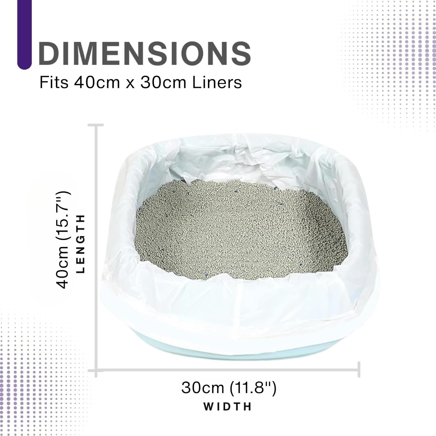 16 Kitty Cat Litter Trays Liners, Fits to Most Cat Litter Tray Liners, Easy to Dispose & Hygienic Cat Litter Liners, for 40Cm X 30Cm Liners (1 Pack, 16 Bags) image number 2