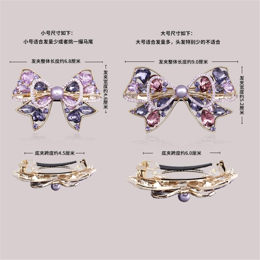 Crystal Hair Accessories,Clips Hairpins,Clip Plate,Hairpin Back Head Hair Accessories Headdress Temperament Hairpin Female Word Clip Back Head Clip Ponytail Chuck Flower (Color : A, Size : 6.8 * 4.6Cm image number 3