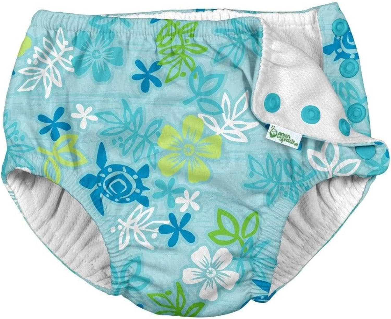 I Play. Green Sprouts Girls' Ruffle Snap Reusable Absorbent Swimsuit Diaper