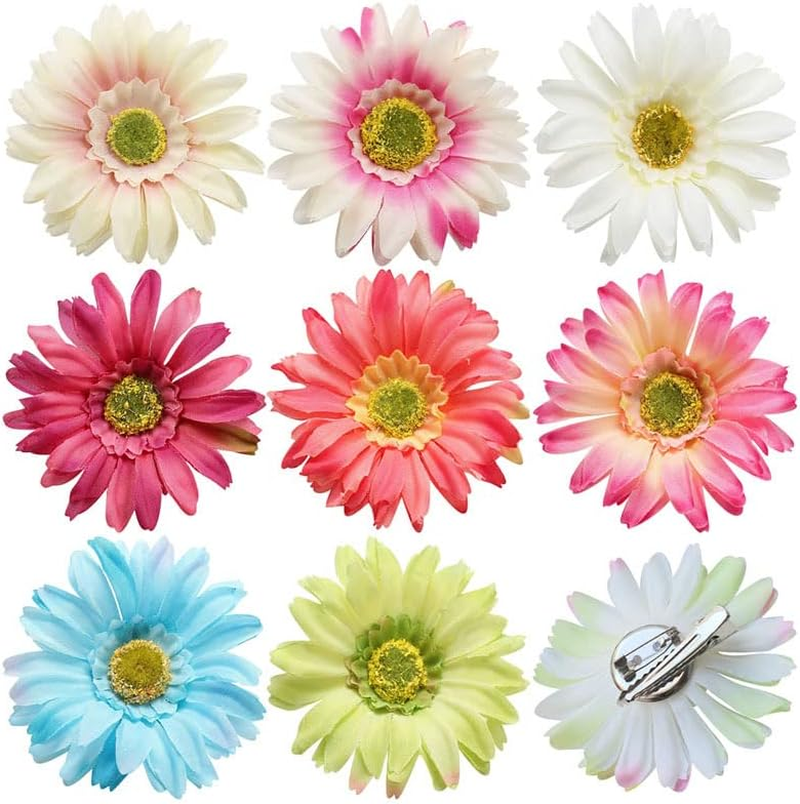 Teogneot Flower Hair Clips Flowers Hair Clip Hawaiian Beach Flower Hair Pins 8 Pieces