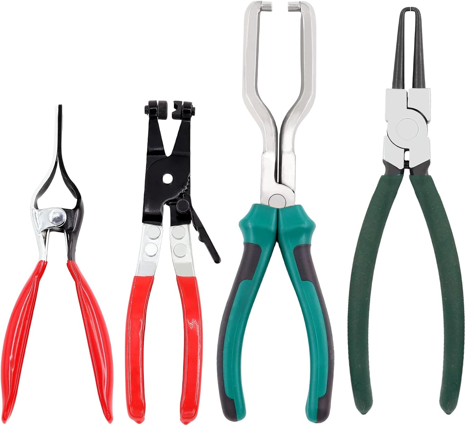 Hose Remover Pliers Assortment Kit, 4 Pcs Hose Remover Pliers Assortment Kit Including Fuel Filter Calipers, Hose Pipe Clamp, Clip Hose Removal Pliers, Spring Clamp Pliers image number 4