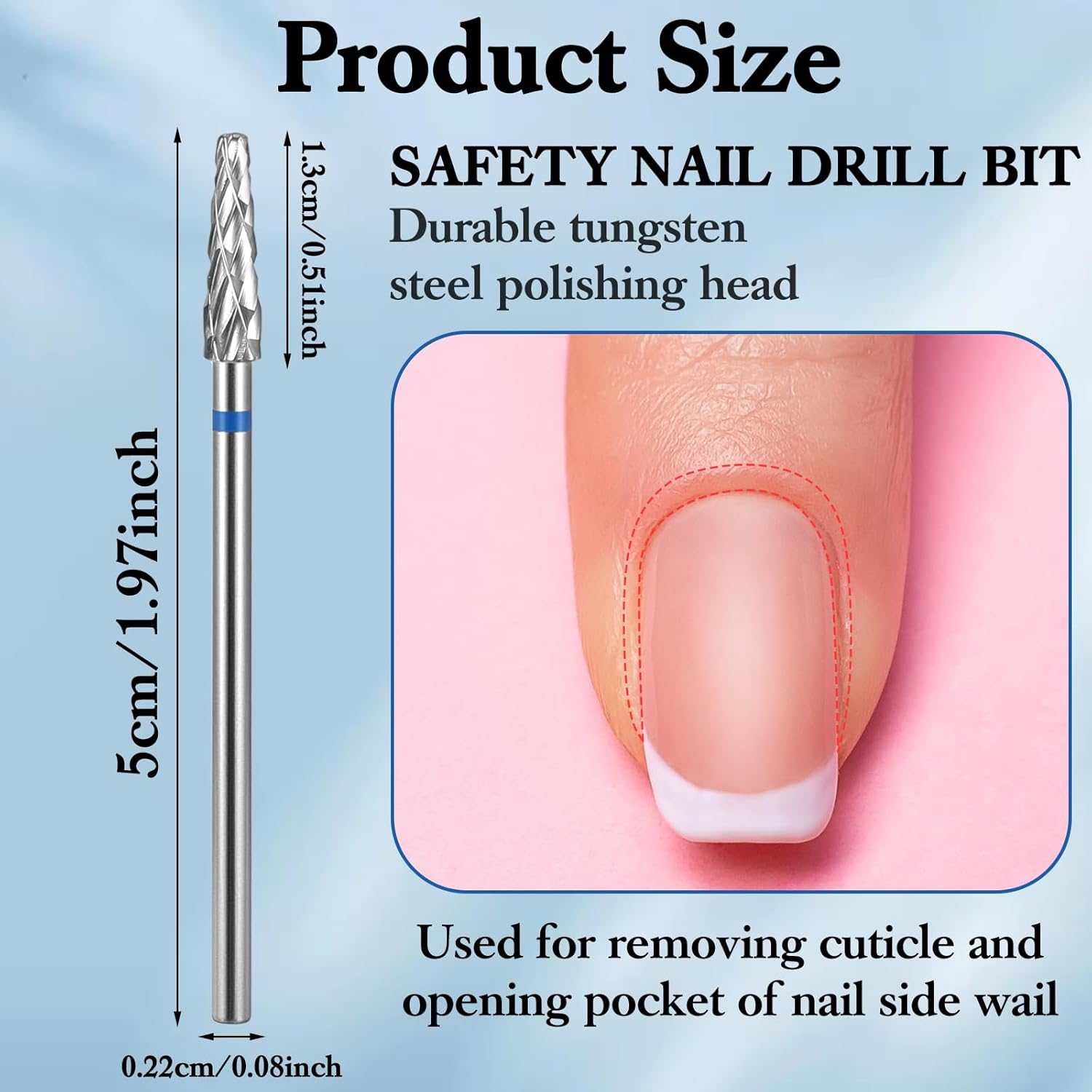 3/32" Small Cuticle Nail Drill Bit, Precision Cuticle Bits for Professional Nail Care, Drill Bit for Salon and Home Use, Versatile Nails Bits for Manicure Perfection image number 6