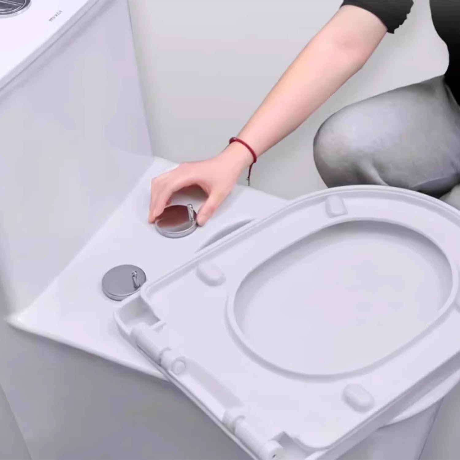 Universal Toilet Seat Fixings Kit - Heavy Duty Quick Release Toilet Seat Hinges & Bolts - Anti-Slip D Shape Toilet Seat Buffers - Fittings for Soft Close Hinges Replacement image number 2