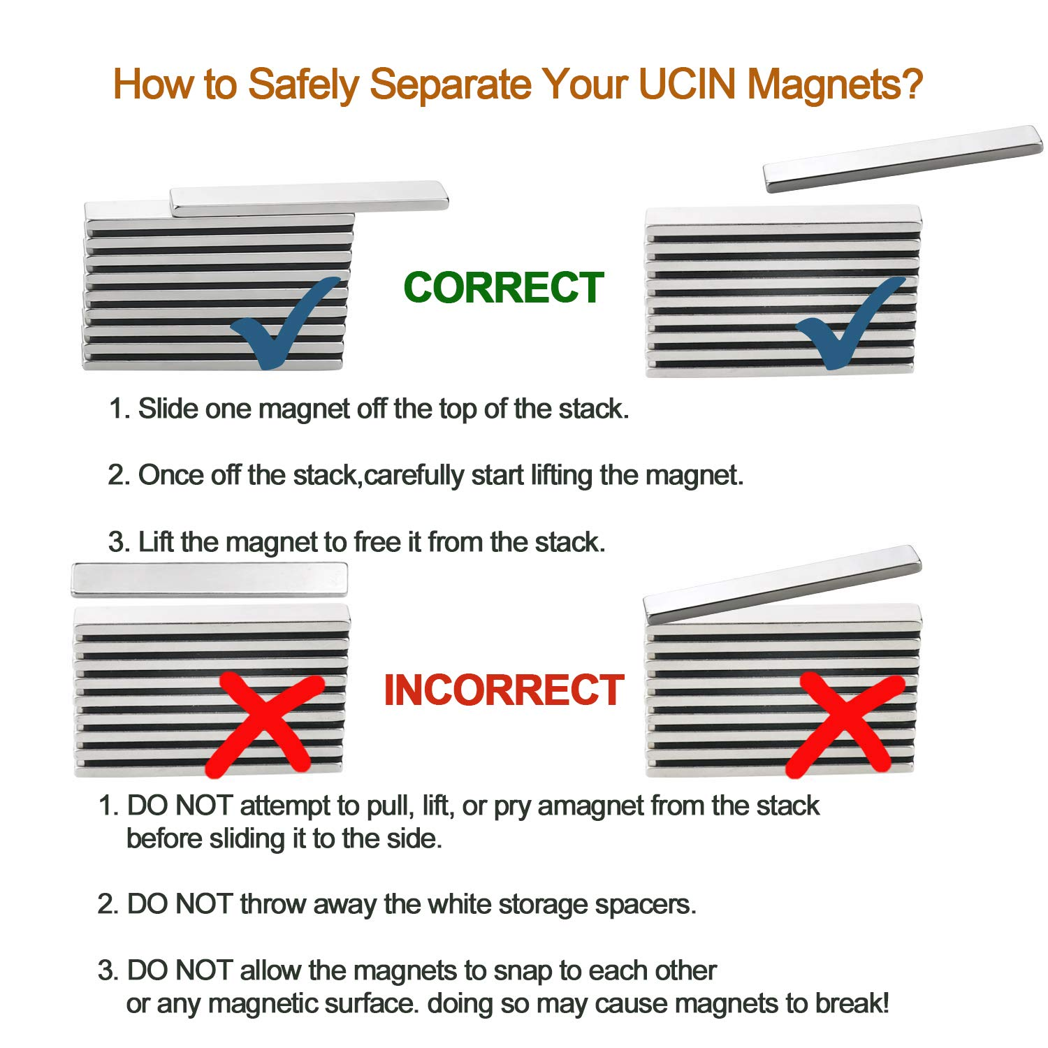 UCINNOVATE Neodymium Magnets, Strong Rare Earth Magnets with Adhesive Backing, 8 Pack Powerful Magnetic Strip, Rare-Earth Metal Magnet 60 X 10 X 3Mm, Heavy Duty, Fridge, Garage, Kitchen, Office DIY image number 6