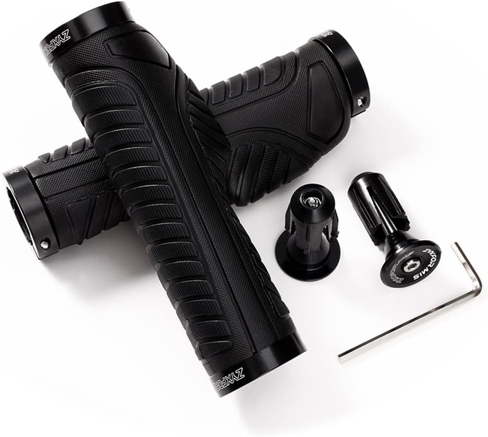 Bike Handlebar Grips, Non-Slip Ergonomic Design Bicycle Grips, Aluminum Double Lock-On Mountain Bike Grips with Multi Colors for MTB BMX Scooter Downhill Foldable Urban Bikes