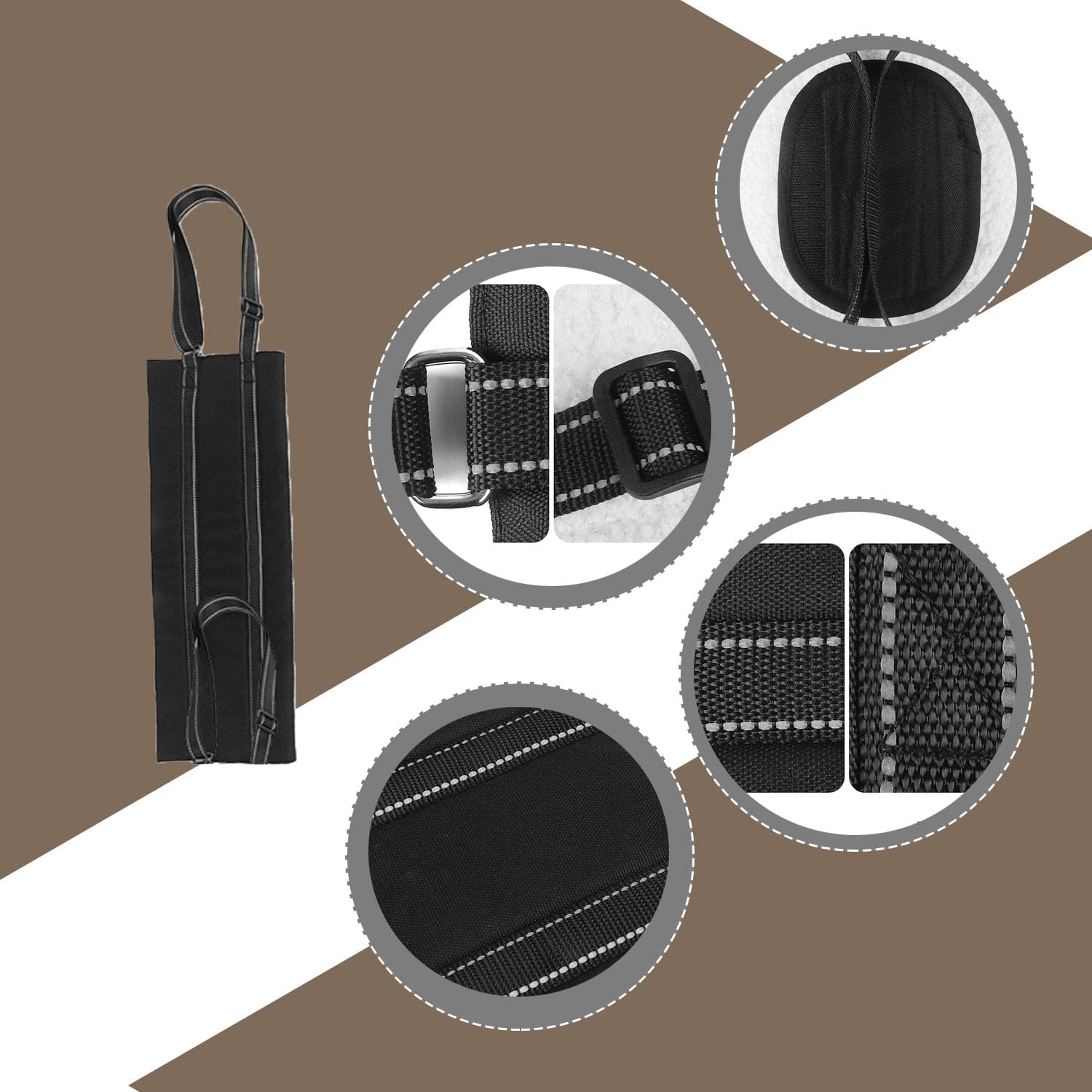 Shengsenfu Dog Lift Sling Support Harness - Hip & Back Legs Lifting Aid for Elderly, Disabled, or Injured Dogs - Adjustable, Reflective, Portable - Small, Black