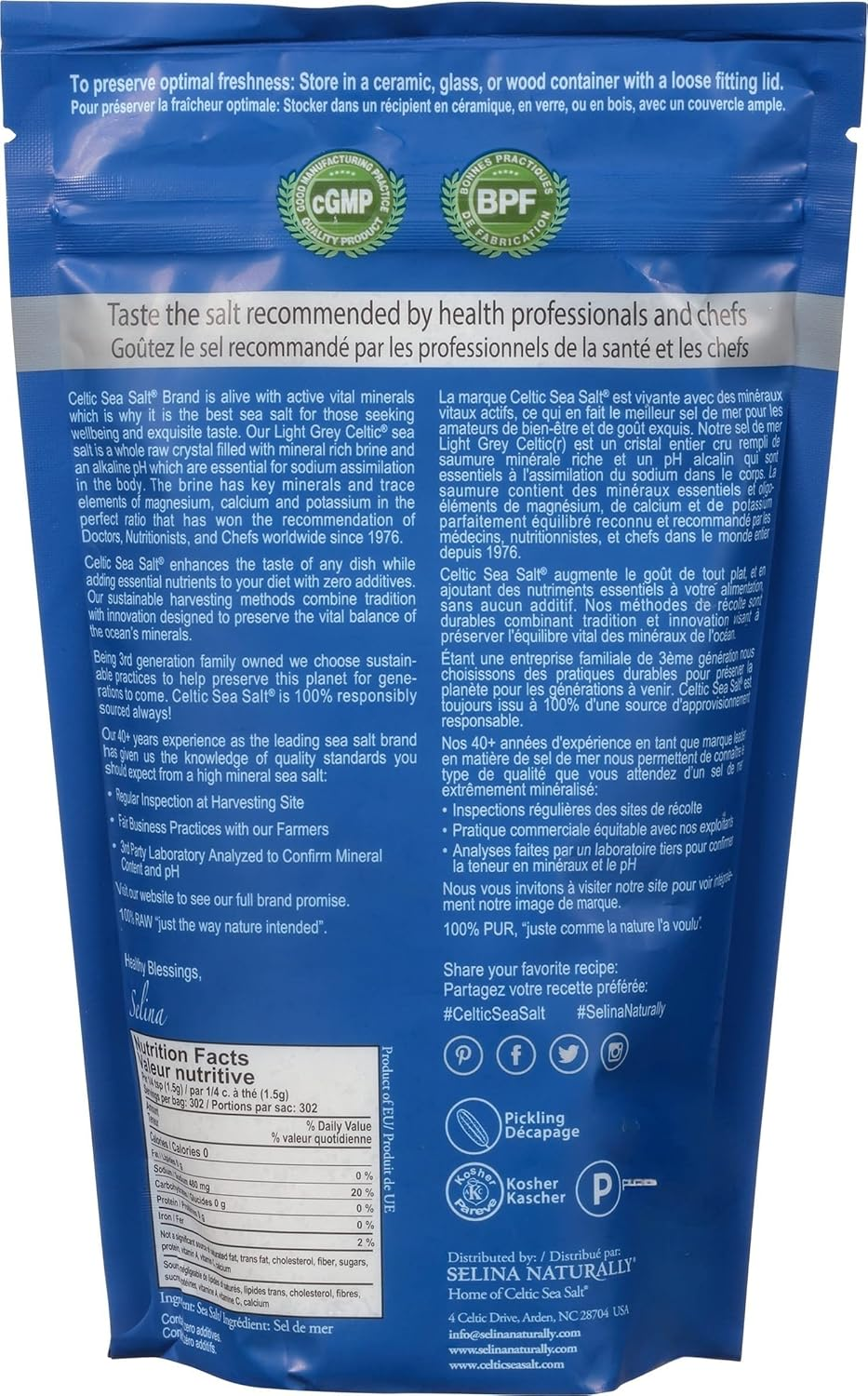 Light Grey Celtic Sea Salt 1 Pound Resealable Bag &ndash; Additive-Free, Delicious Sea Salt, Perfect for Cooking, Baking and More - Gluten-Free, Non-Gmo Verified, Kosher and Paleo-Friendly image number 2