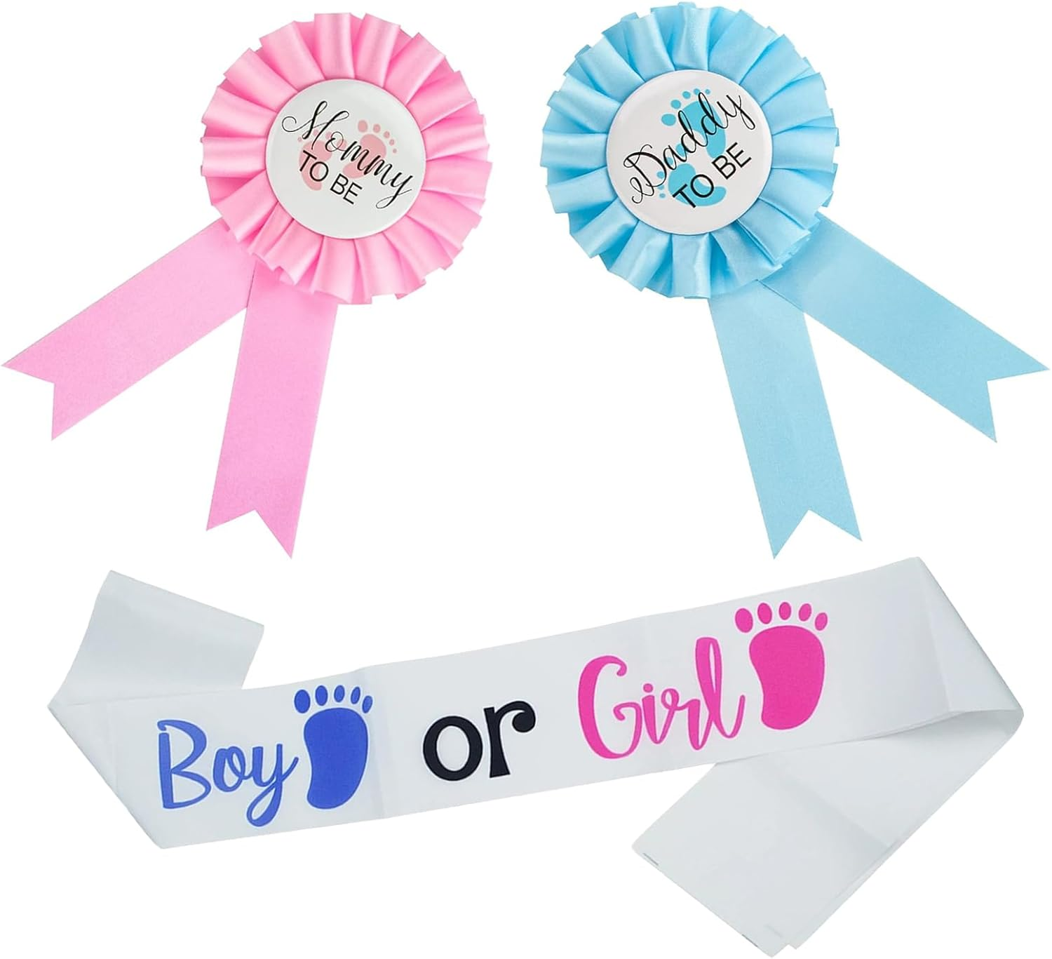 3 Packs Baby Shower Decorations Mommy to Be Sash, Daddy and Mommy to Be Badge Pin Button for Baby Shower Celebration Gender Reveals Party Favor New Dad Mom Gifts
