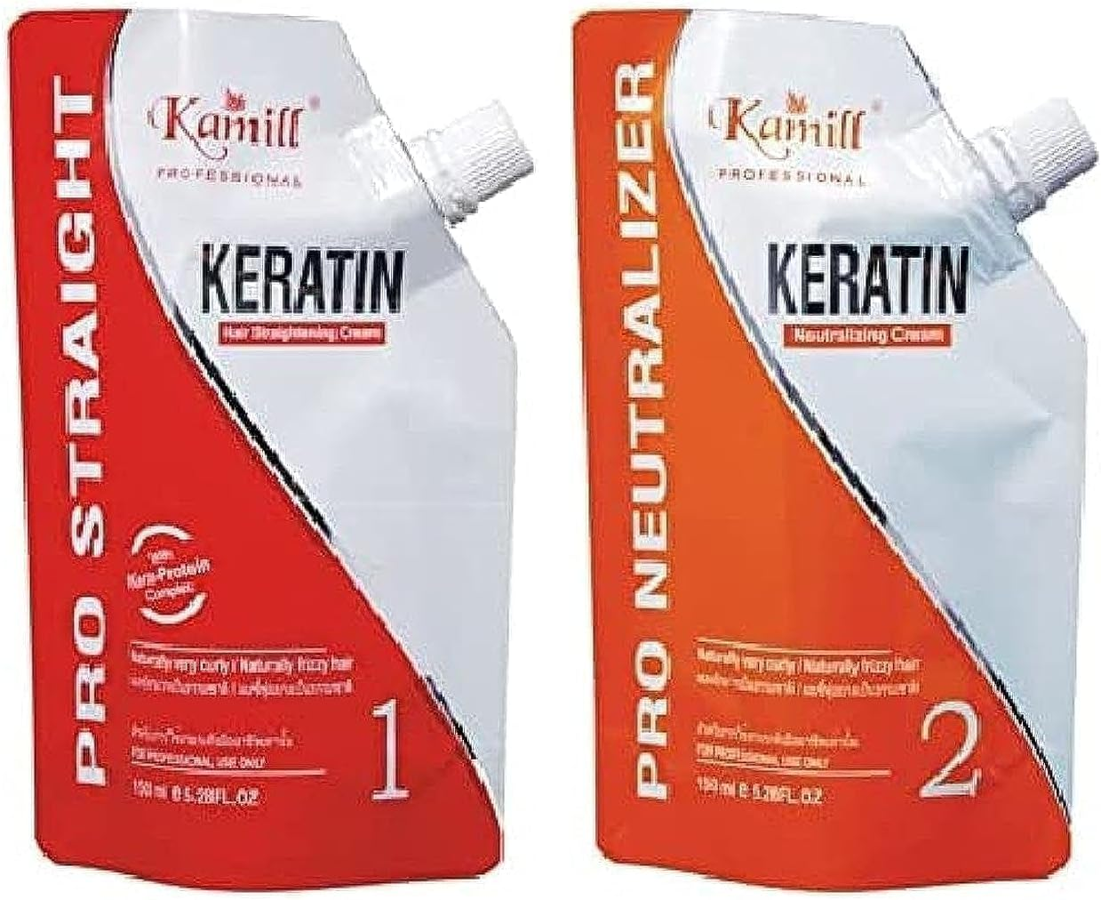 Kamill Keratin Pro-Straightening Cream and Pro-Neutralizer Kit with Kera-Protein Complex (150 Ml Each)