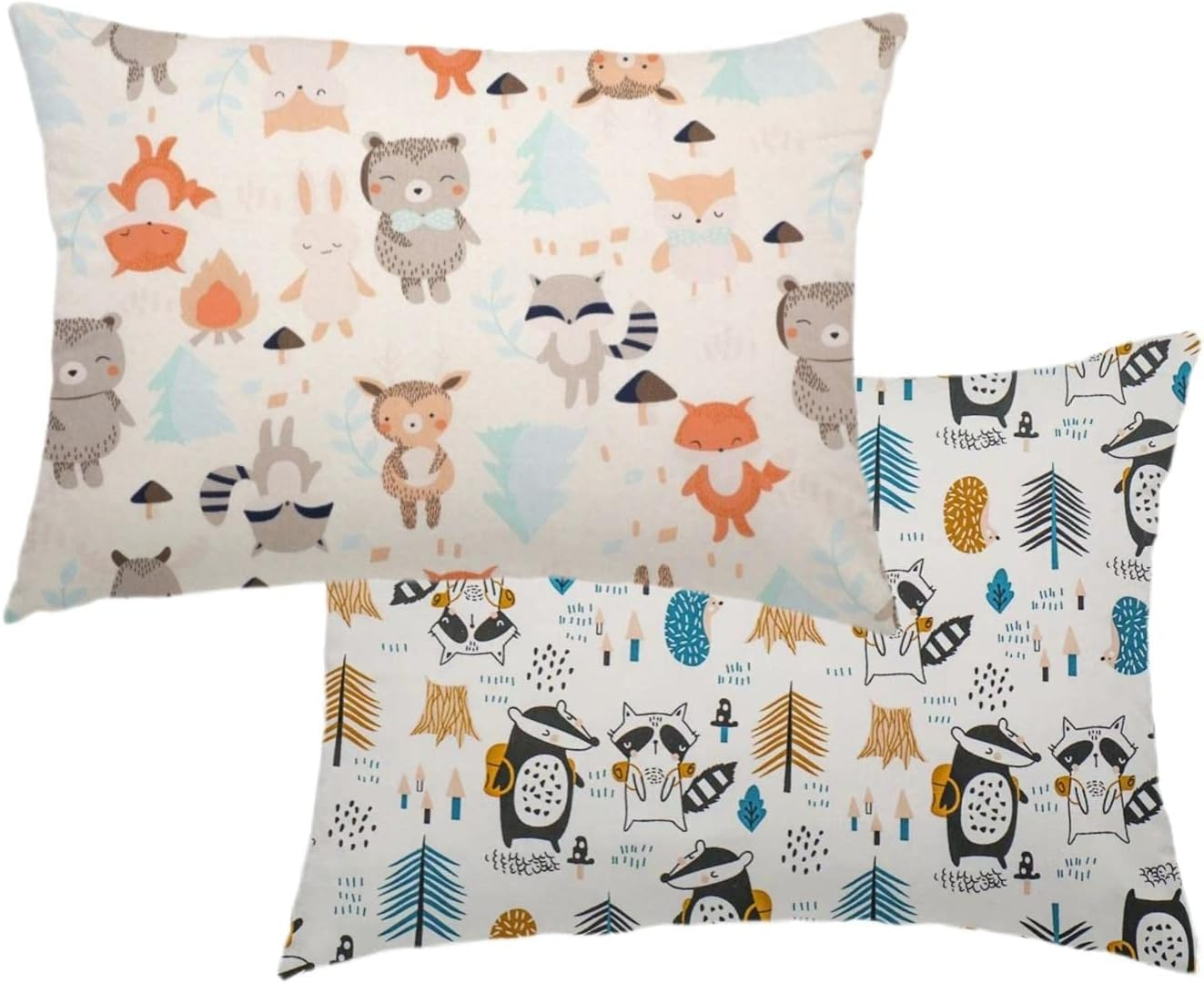 Baby Toddler Pillowcase,2 Packs 100% Cotton Pillow Cover for Kids Bedding,15X23 Pillowslip Case for Sleeping Fits Pillows Sized 13X18 or 14X19,Envelope Closure Travel Pillow Pillowcase