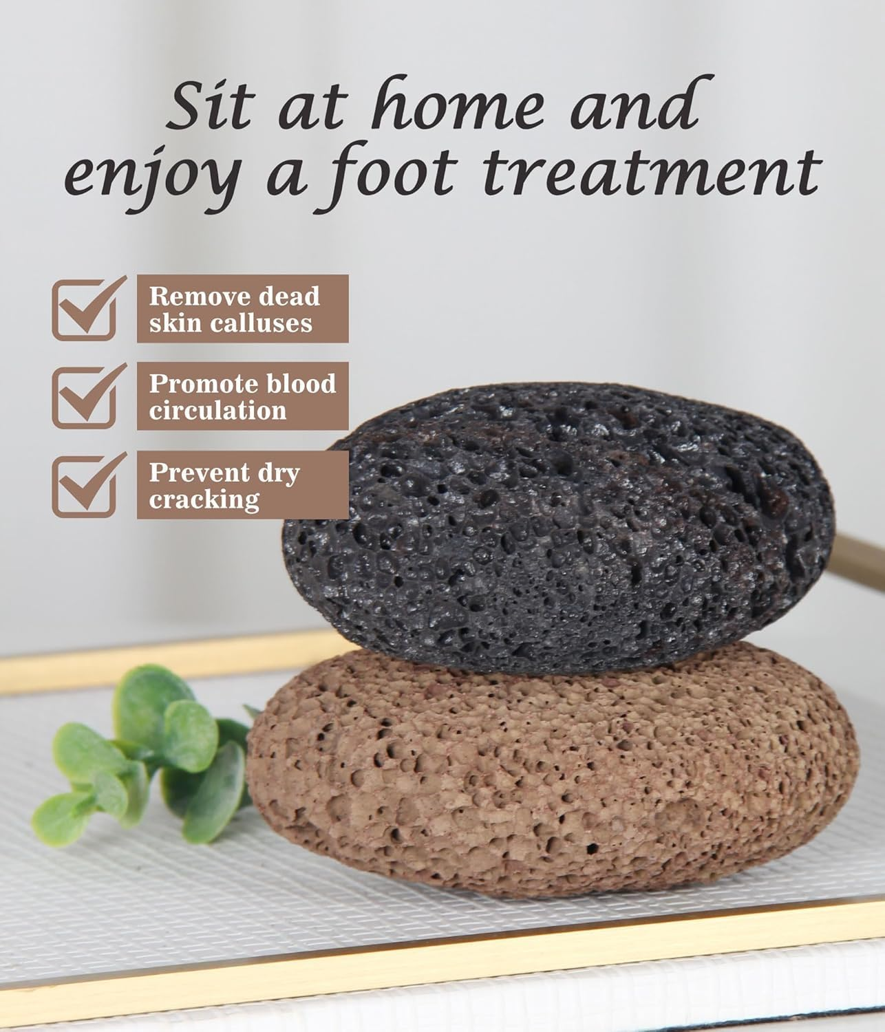 Pure Natural Volcanic Stone Foot Grinder for Removing Dead Skin from the Soles and Heels of the Feet, Removing Calluses and Keratin (Black, One Size)