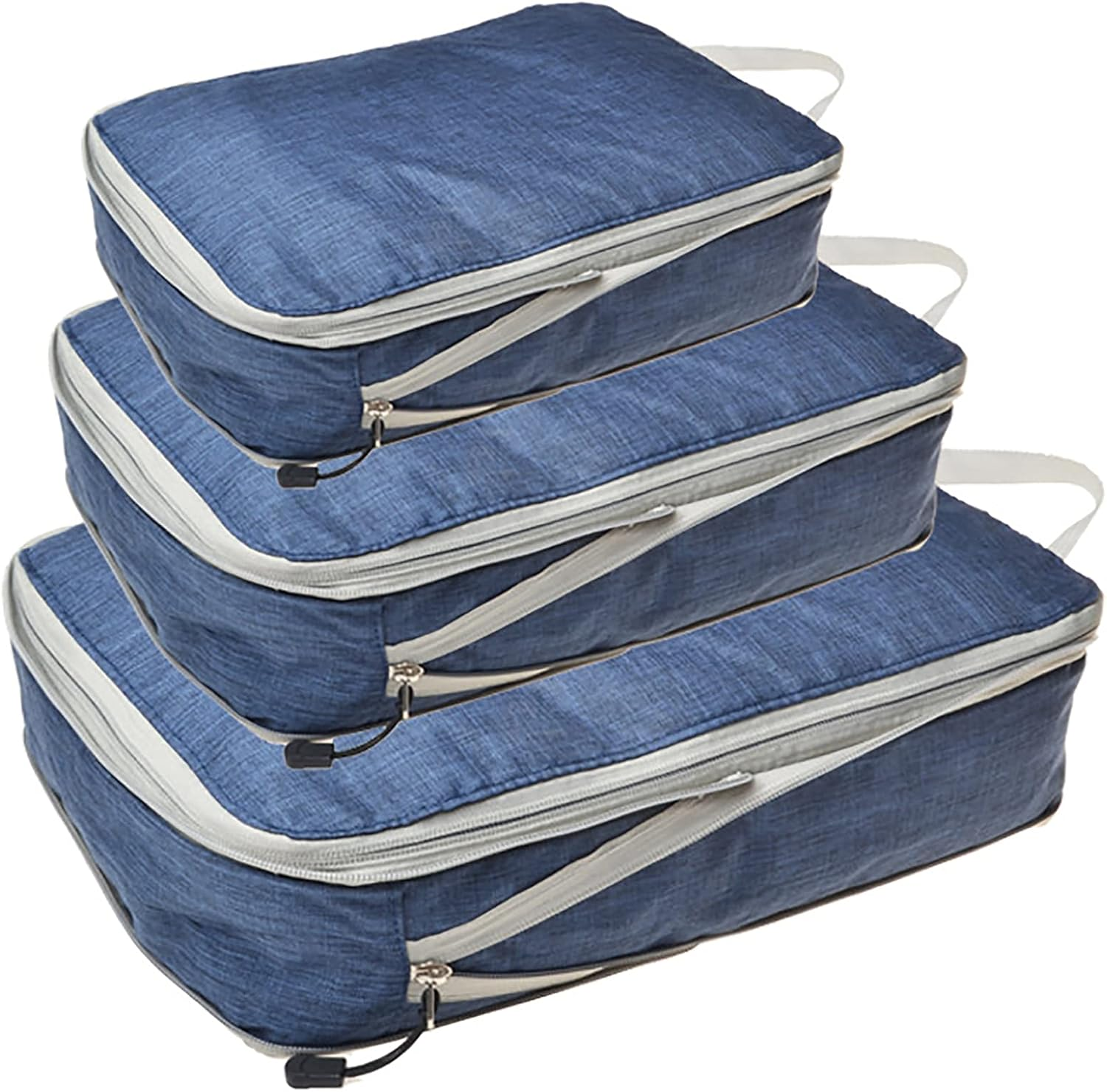 Compression Packing Cubes Travel 3 Set Packing Cubes Luggage Packing Organizers Travel Accessories Compression Packing Cubes for Suitcases,Navy Blue image number 5
