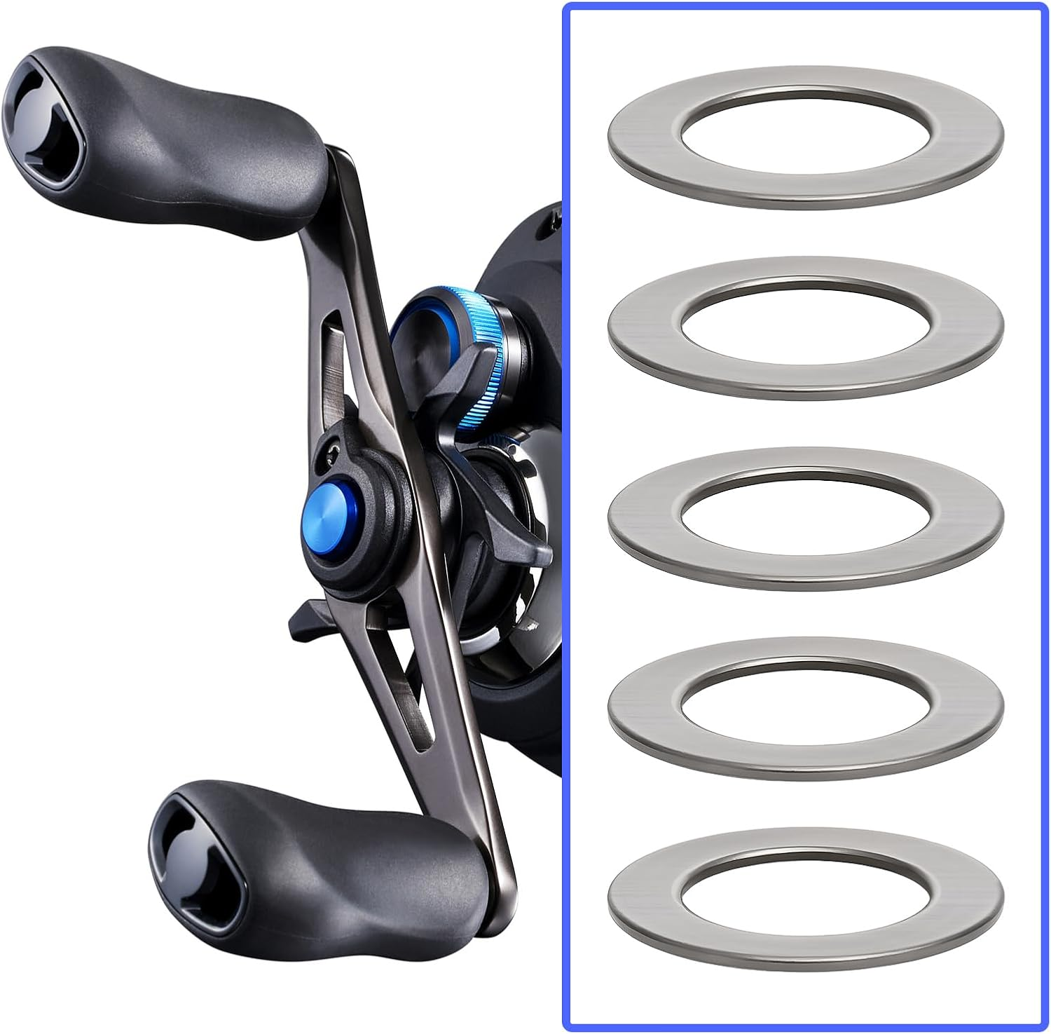 SING F LTD 10Pcs Worm Shaft Spacer Washer 4.8X3X0.2Mm RD2409 1059U Compatible with Shimano Fishing Reel image number 3