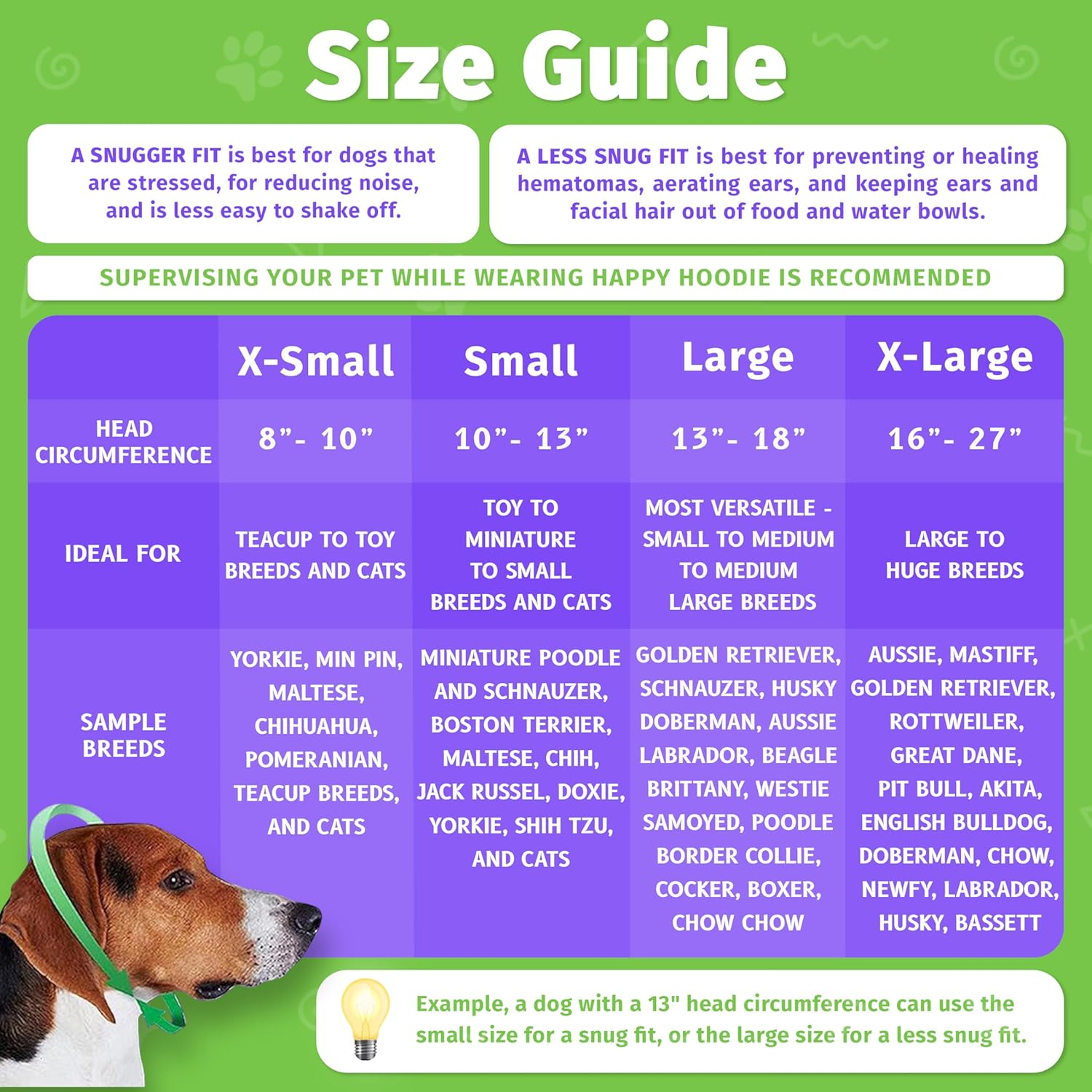 Happy Hoodie the Original Calming Band for Dogs & Cats - for Anxiety Relief &ndash; Noise Canceling for Fireworks, Thunderstorms, Pet Grooming & Force Drying - Dog Calming Aid since 2008 (Large, Pink)