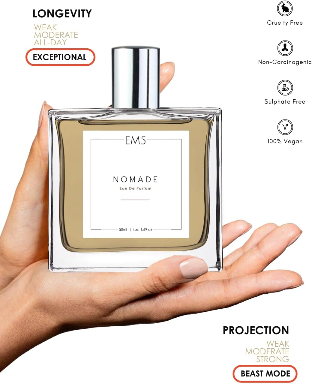 Em5 Nomade Unisex Perfume for Him/Her | Amber Oud Smoky Leather | Perfume Spray for Men & Women | Strong & Long Lasting Fragrance | Him & Her image number 6