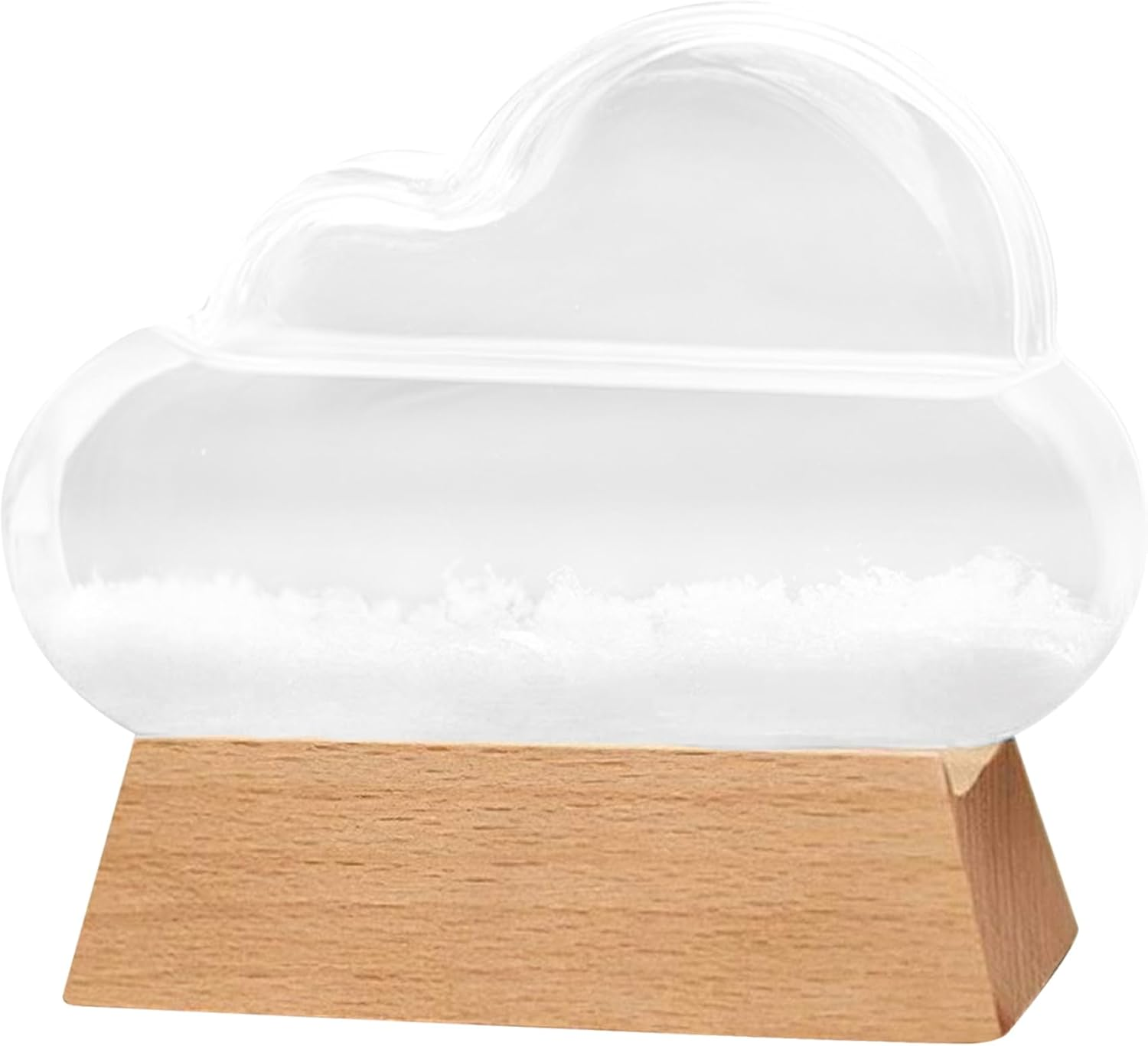Storm Glass Weather Forecaster Cloud Shape Storm Glass Weather Predictor with Wood Base Decorative Home Weather Station Bottle Ornament for Office Home Decor Gift image number 4