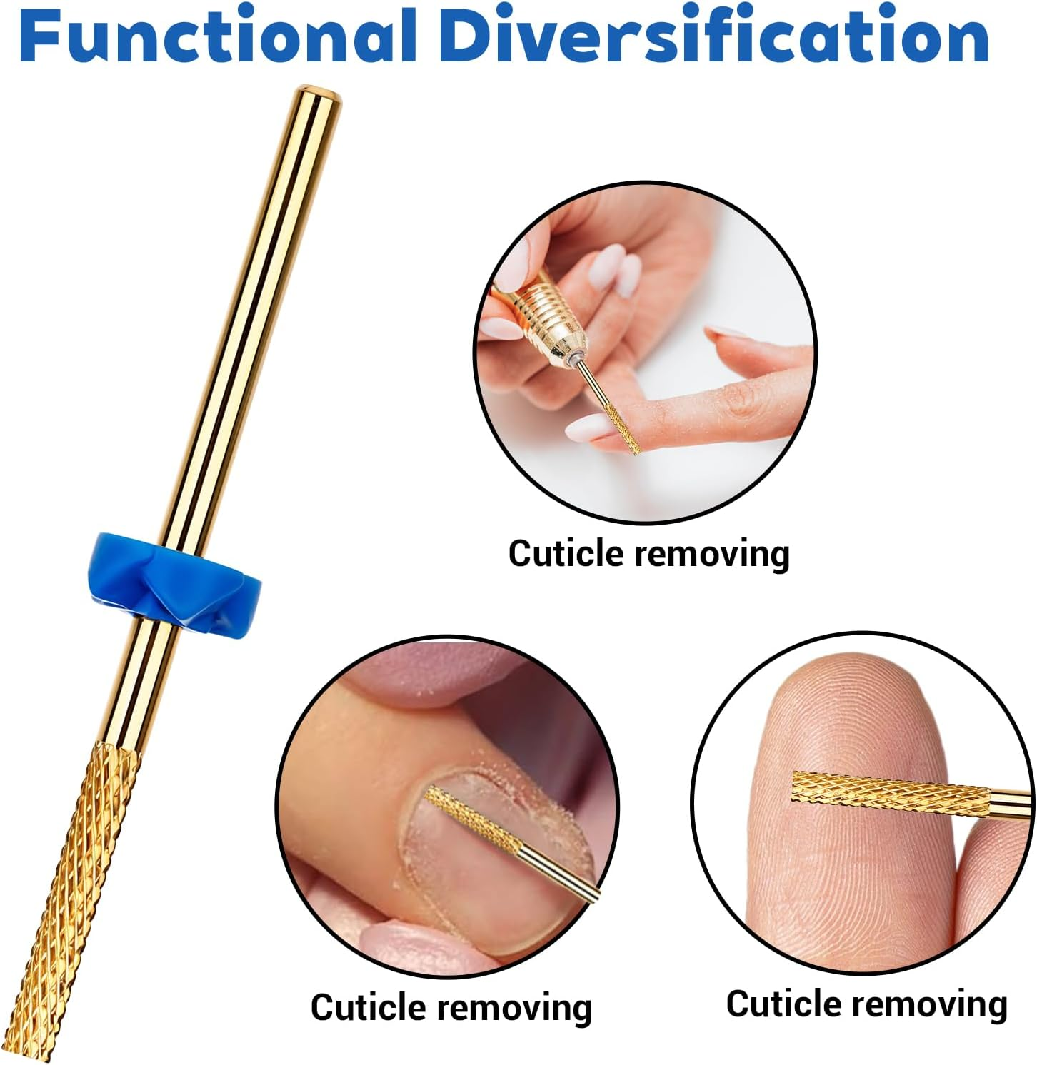 KFHENSOMR 4Pcs Cuticle Cleaner Bit Electric Nail Drill Bits Grit Carbide Cuticle Remover Bit Dead Skin Clean Pedicure Needle Bits for Electric Nail File Buffer Nails Drill image number 5