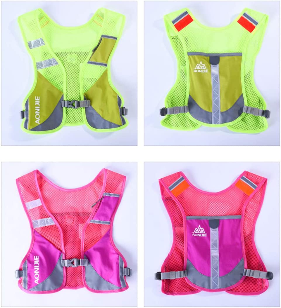 AONIJIE Men Women Ultralight Running Vest Pack Reflective Breathable Hydration Backpack for Hiking Camping Marathon Cycling Race - Green image number 2