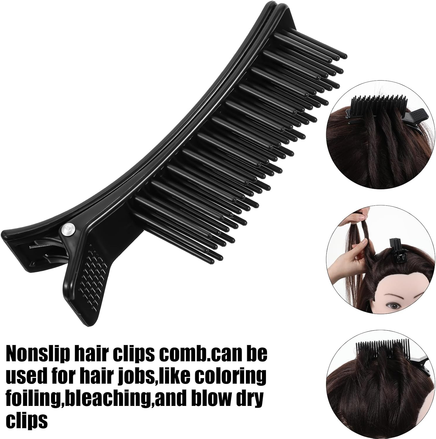 2Pcs Grip Sectioning Clips for Styling Sectioning, Ymapinc Duckbill Styling Hair Cutting Clips with Non-Slip Professional Alligator Grip for Parting Cutting, Coloring, Salon, Barber image number 6