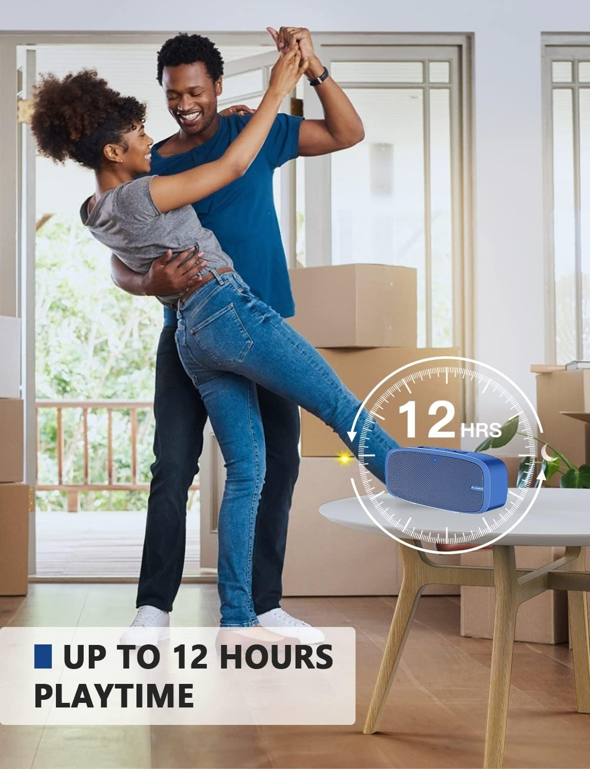 LENRUE Bluetooth Speaker, Wireless Portable Speaker with Loud Stereo Sound, Rich Bass, 12-Hour Playtime, Built-In Mic. Perfect for Iphone, Samsung and More (Blue) - Red image number 2