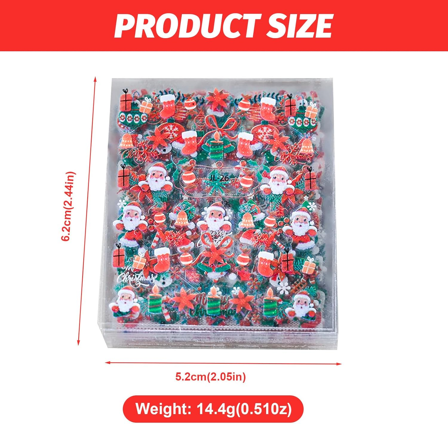 Christmas Nail Stickers 30 Sheets 3Dself-Adhesive Seasonal Nail Decals with Penguin, Deer, Snowman, Snowflake, Elk, Santa Claus for Women'S Winter Holiday Nail Art​ image number 6