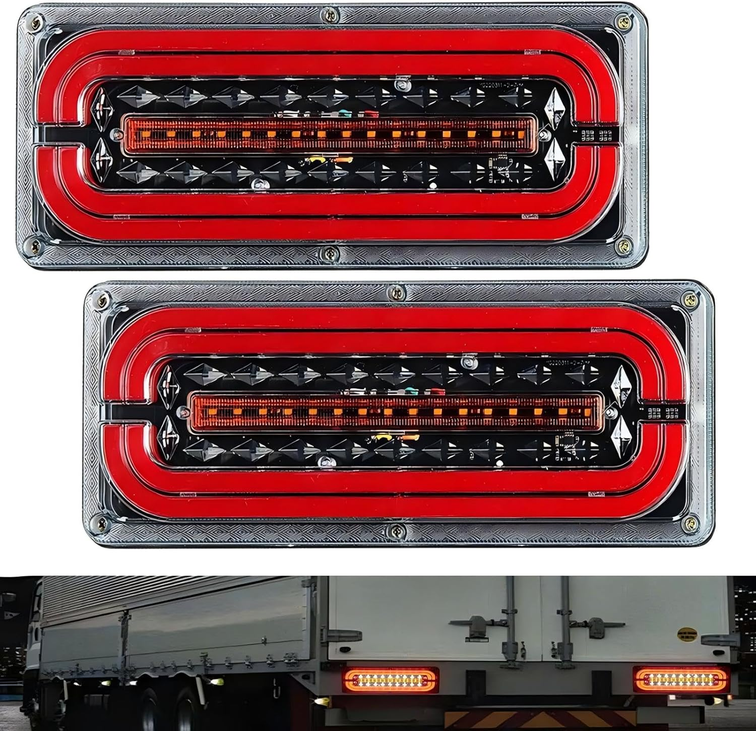 2 Pack LED Car Truck Tail Light, Rear Light, Stop Brake Indicator Signal Lamp, Fit for 24V Lorries, Trucks, Trailers image number 4