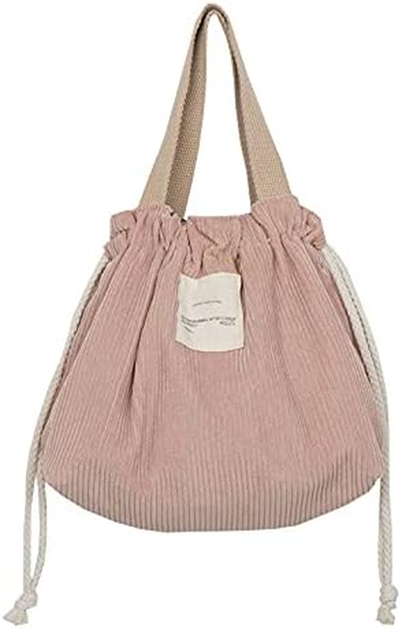 XINGNIAO Portable Drawstring Corduroy Bento Lunch Bag Japanese Style Bento Box Carrier