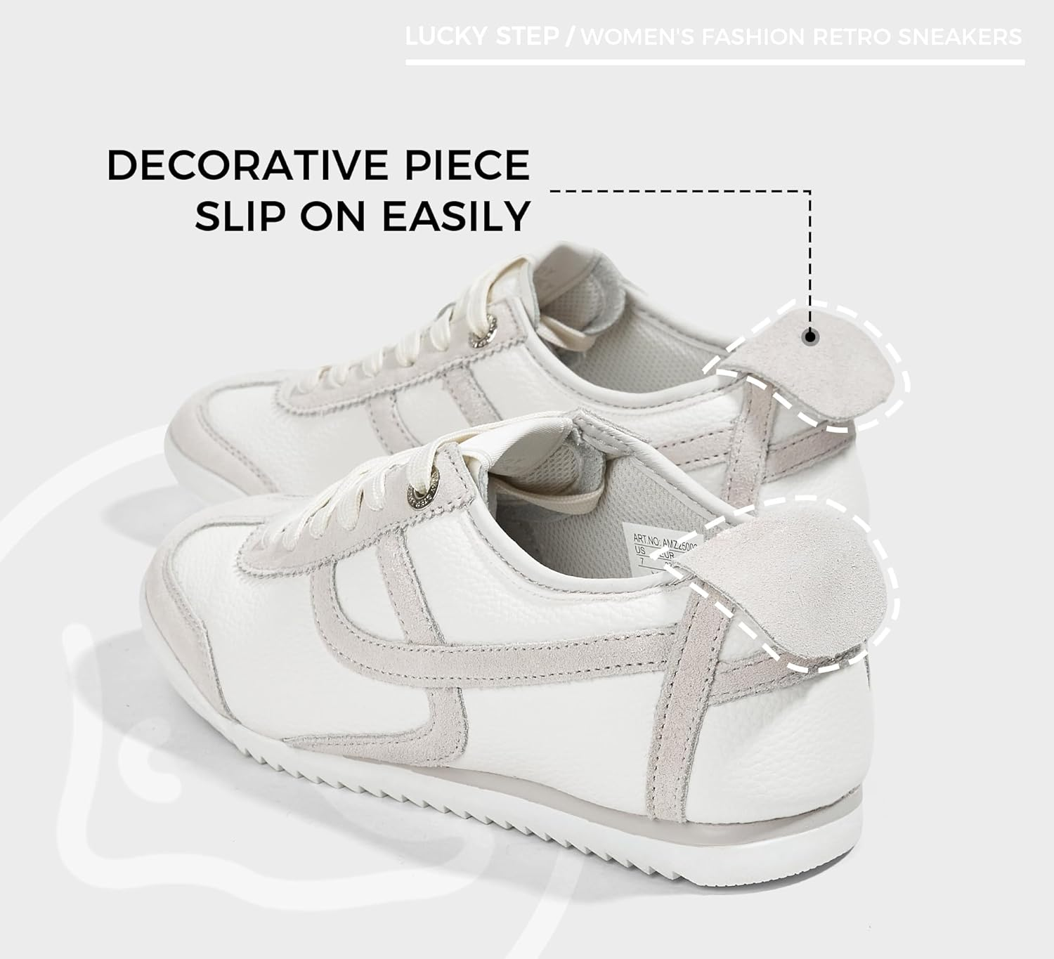 Lucky Step Women'S Lightweight Retro Trainers, Flexible Thin Sole Design & Breathable Mesh, Casual Shoes for City Walks and Fitness image number 6