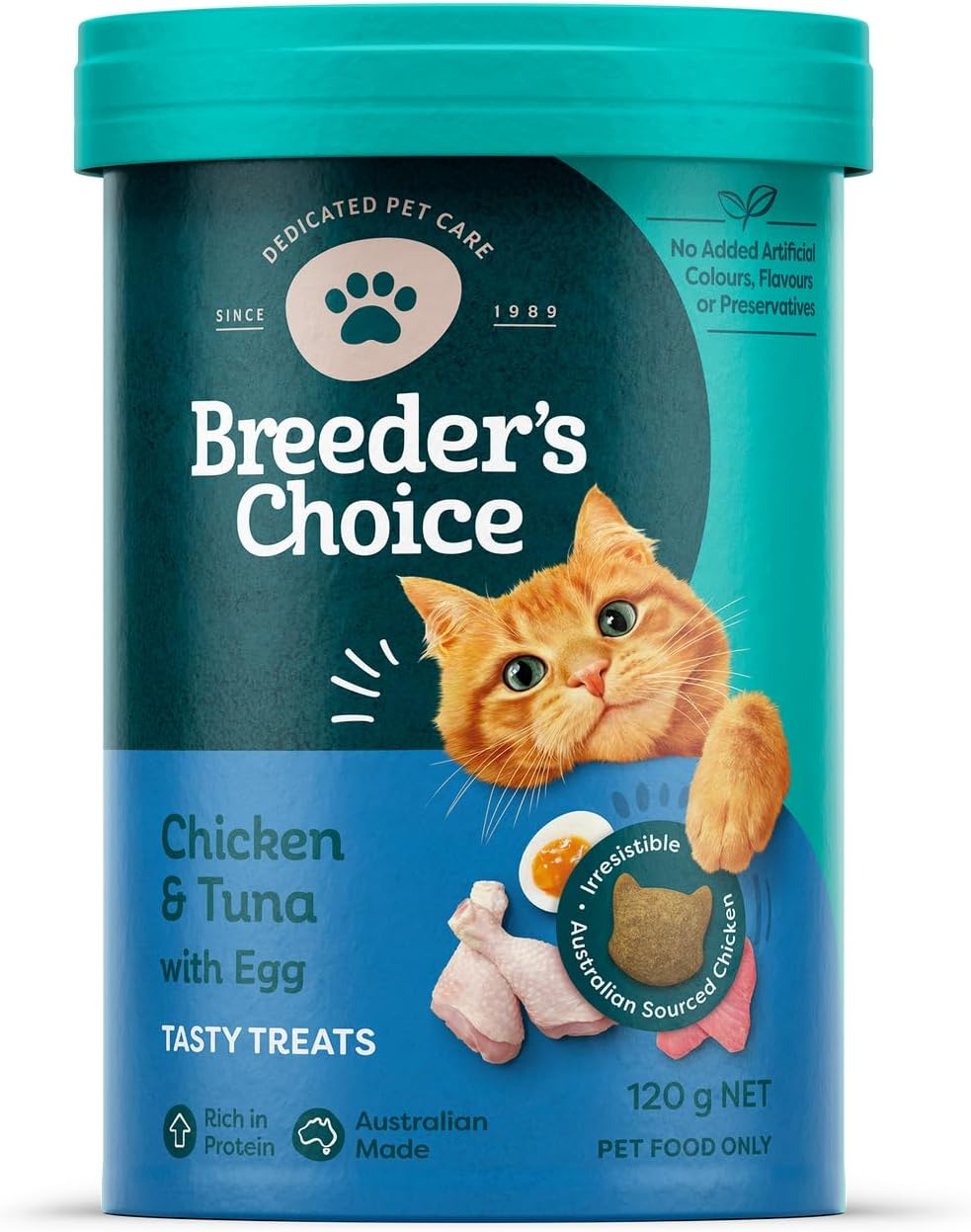 Breeder'S Choice Chicken with Tuna and Egg Tasty Treats for Cats 120 G image number 2