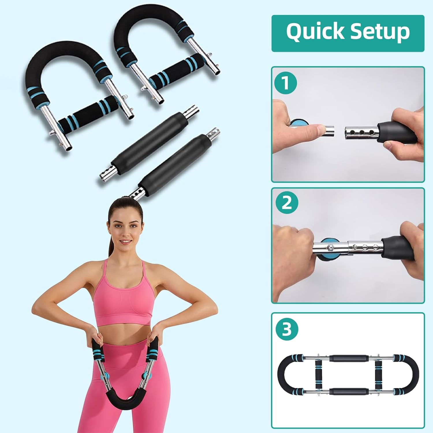 Gautio Twister Arm Trainer, 60-110Lb Adjustable Resistance Chest Workout Equipment for Men, Portable Fitness Exerciser for Shoulders & Forearms Muscle Training & Muscular Strength Enhancement image number 6