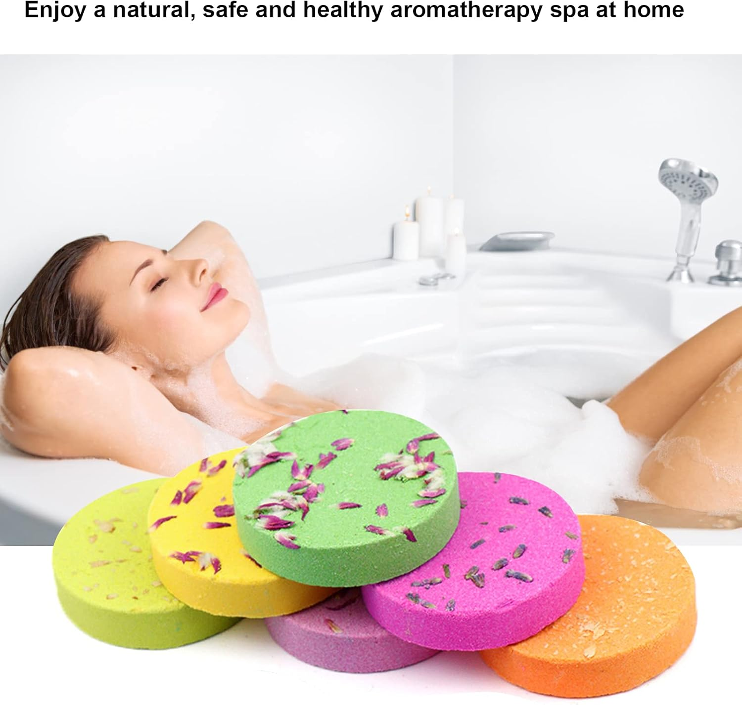 8PCS Mixed Aromatherapy 30G Mini Bath Bombs Tablets - Relaxing Fragrance with Essential Oils, Perfect for Home Spa Sessions image number 3