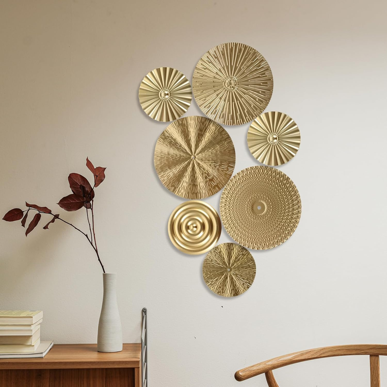 Operitacx Circle Wall Art Metal Wall Hanging Decor Modern Circular Decor for Bedroom image number 2