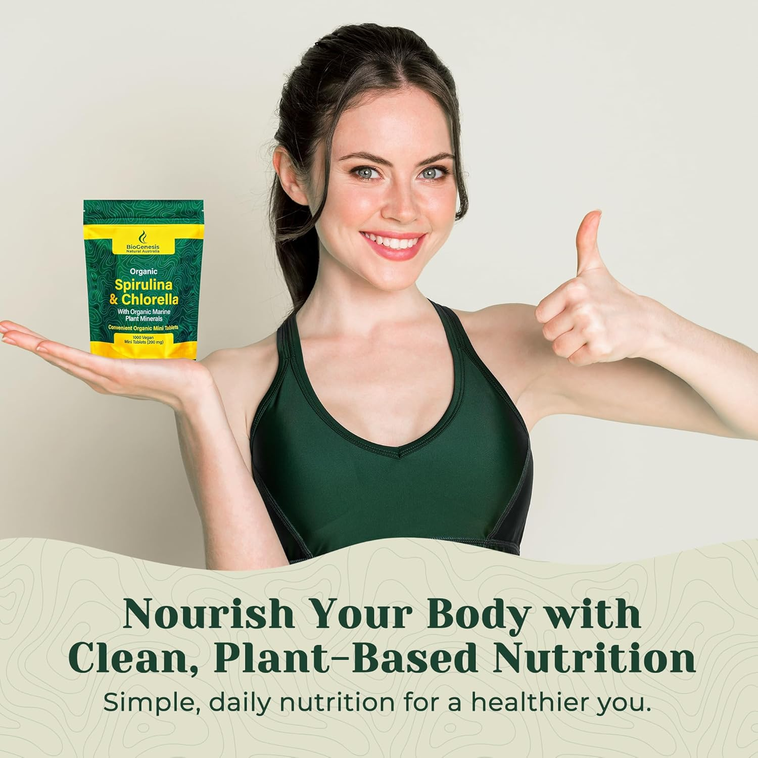 Biogenesis Spirulina & Chlorella Mini Tablets Australia | Organic Marine & Plant Animals | 1000 Vegan Mini Tablets (200Mg image number 5