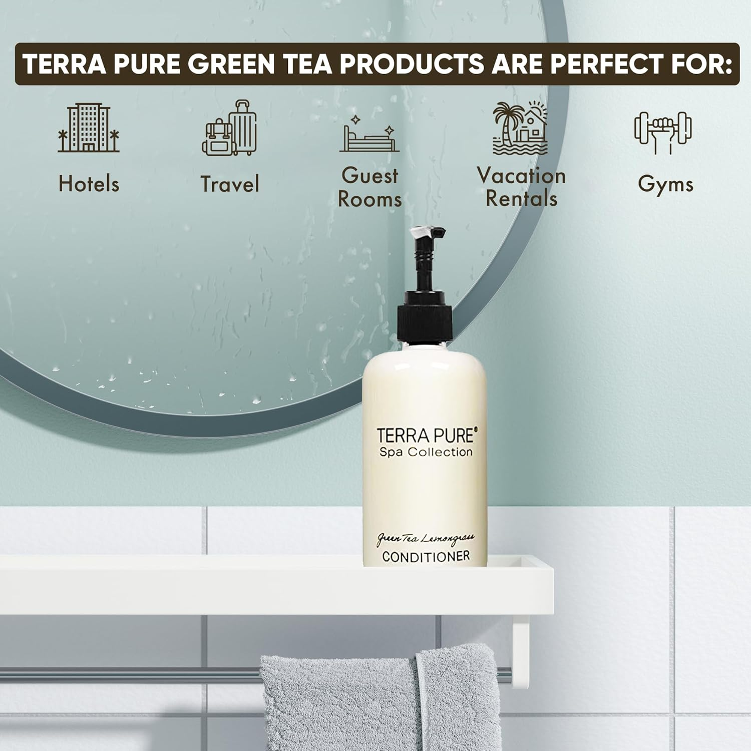 Terra Pure Conditioner | Spa Collection | Hotel Amenities in Pump Bottle | 10.14 Oz. / 300 Ml (Single Bottle)