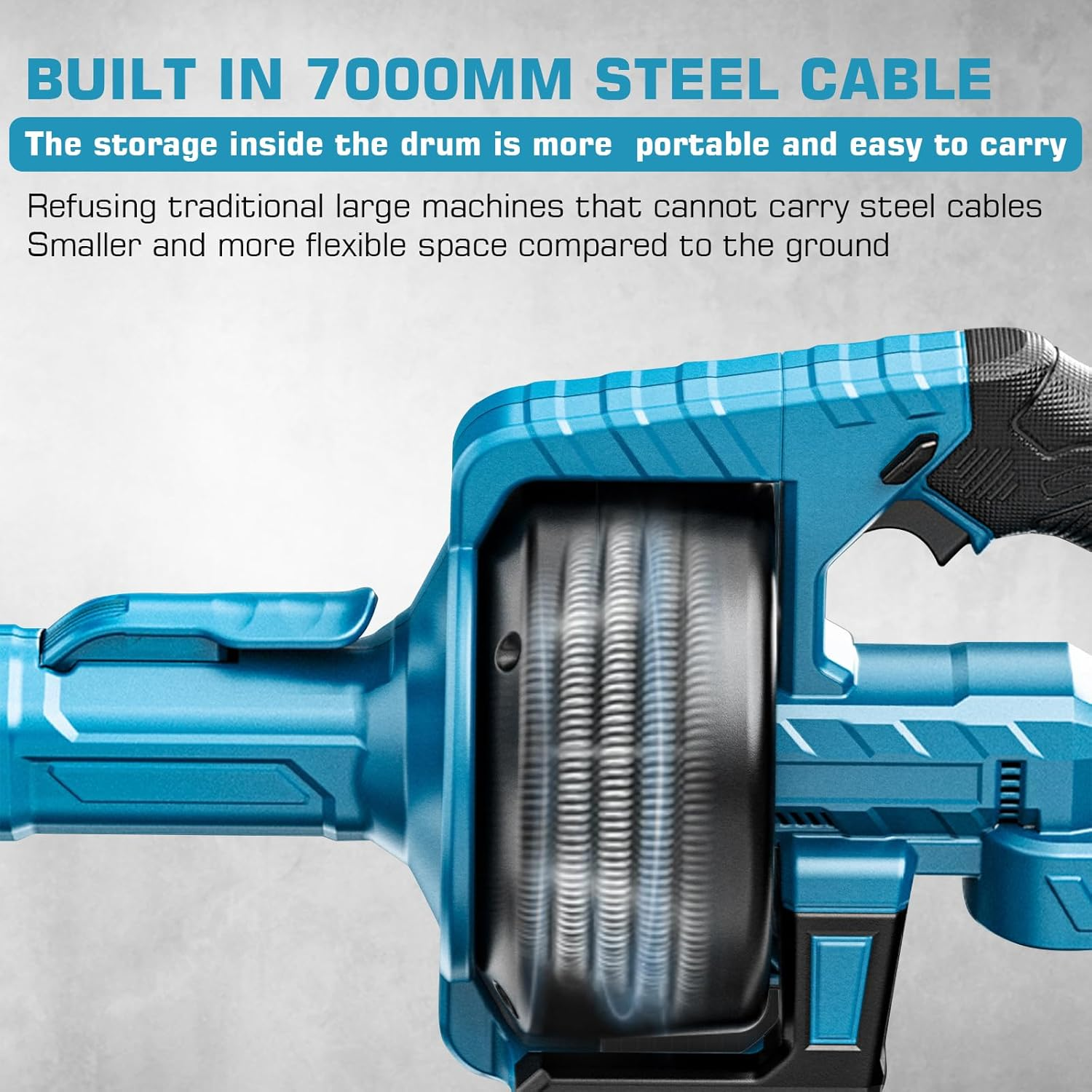 Battery Drain Cleaner Pipe Cleaning Machine Battery Compatible with Makita 18 V Battery, Diameter 9 Mm 7.6 M Pipe Cleaning Spiral for Diameter 16-85 Mm Pipe, Electric Drain Cleaner Pipe Cleaner