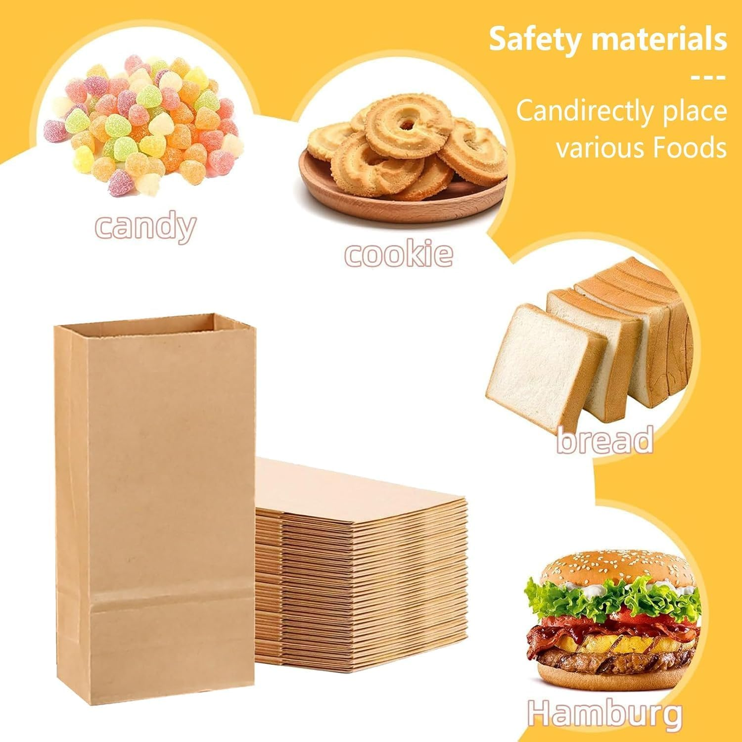300 Pcs Brown Paper Bags Kraft Paper Bags Mini Kraft Paper Bags Small Paper Bags Gift Bag Paper Lunch Bags Bread Popcorn Pastry Grocery Snack Treat Cookie Candy Party Favor Bag