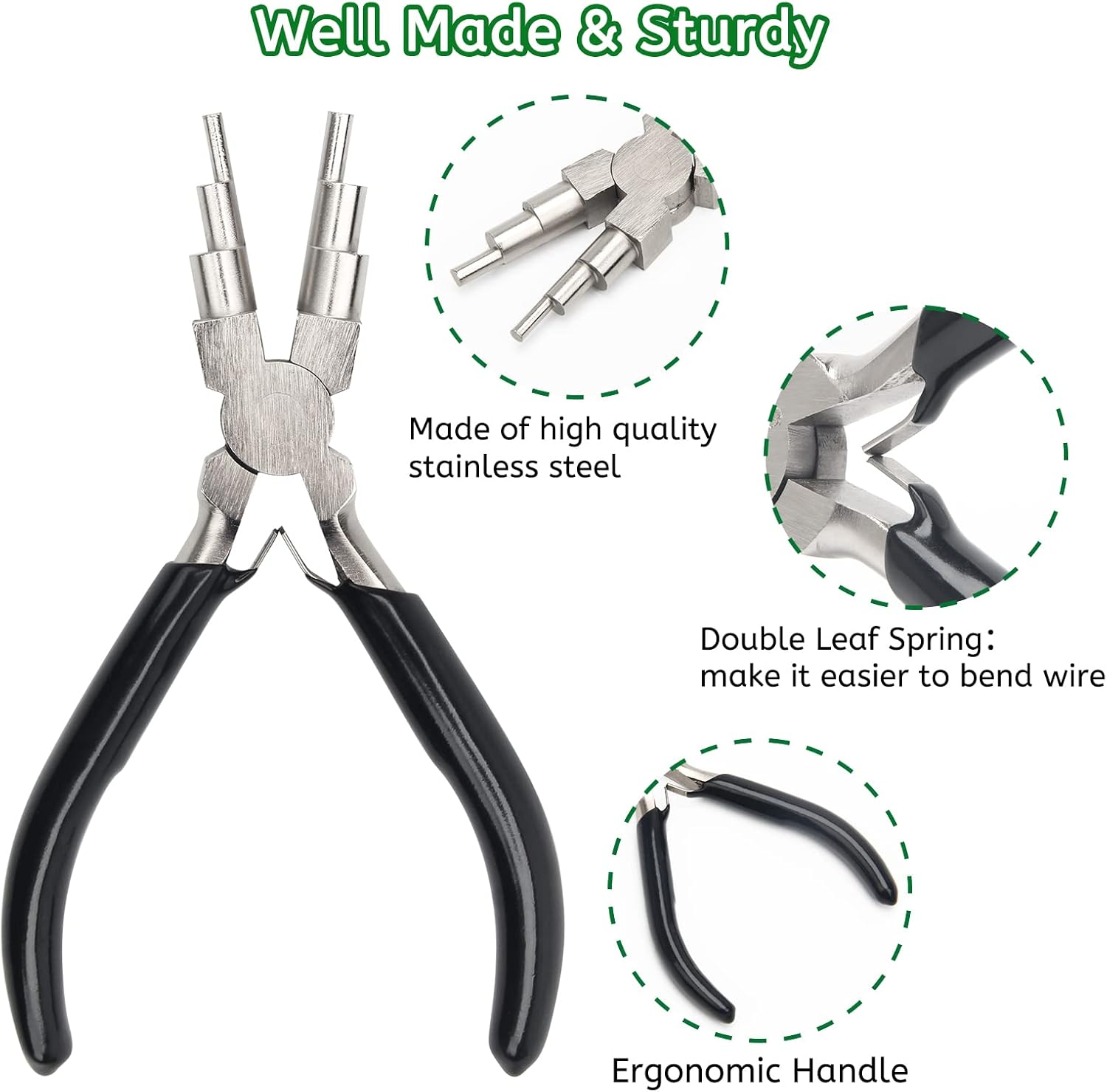 Coolrunner 6 in 1 Bail Making Pliers - 6 Step Wire Looping Tool with Anti-Slip Handle for Jewelry Making, Wire Bending, 3-10Mm Bails, Loops, Hooks, Jump Rings - Blue image number 2