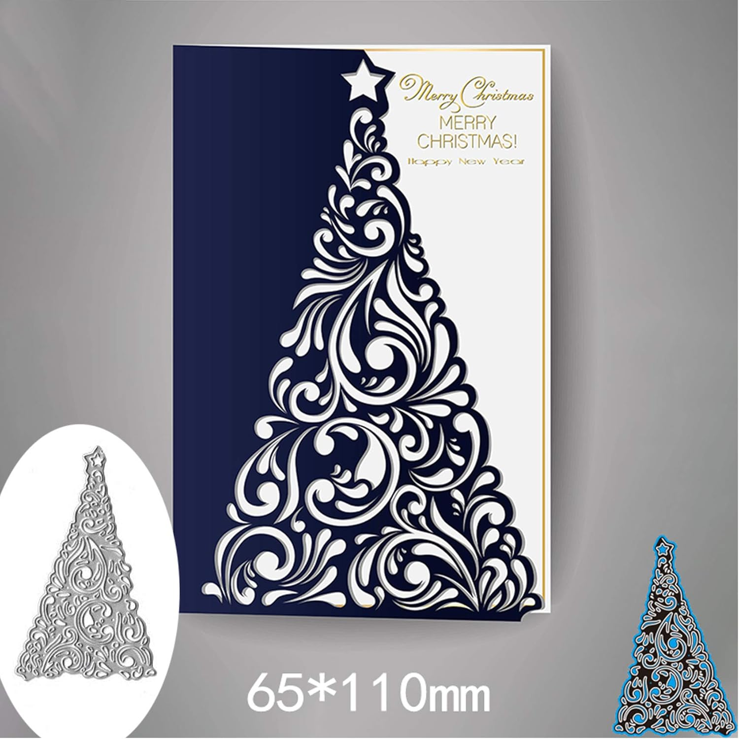 Christmas Star Tree Metal Crafts Cutting Die Cuts, DIY Crafts Template Christmas Tree Scrapbook Cards Cutting Dies Cut Stencils for DIY Embossing Card Making Decorative Paper Dies Scrapbooking image number 1