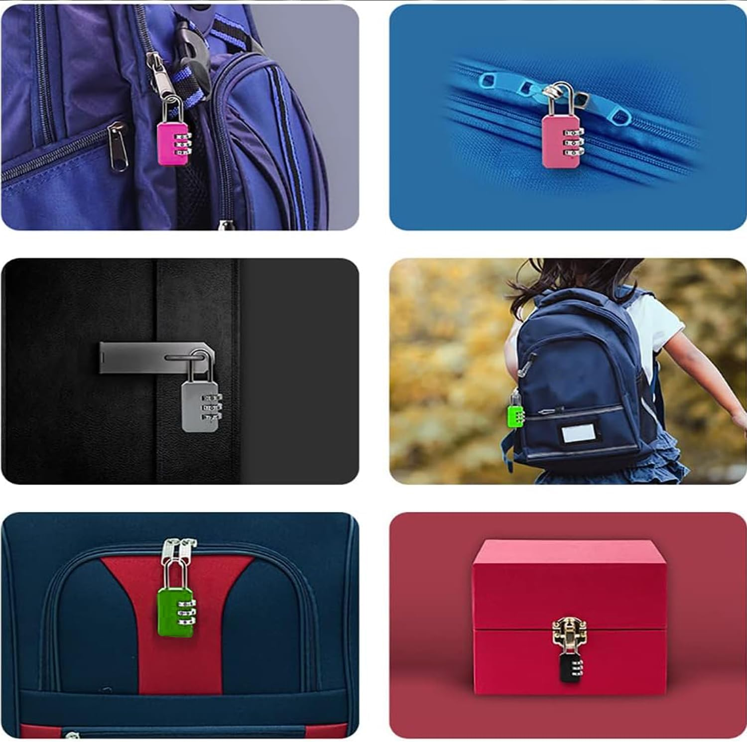 4 Pack Combination Lock for Locker 3 Digit Outdoor Combination Padlock Resettable Luggage Locks Padlock Weatherproof Suitcase Number Lock for Travel Bag Gym Locker Toolbox Suit Case image number 5