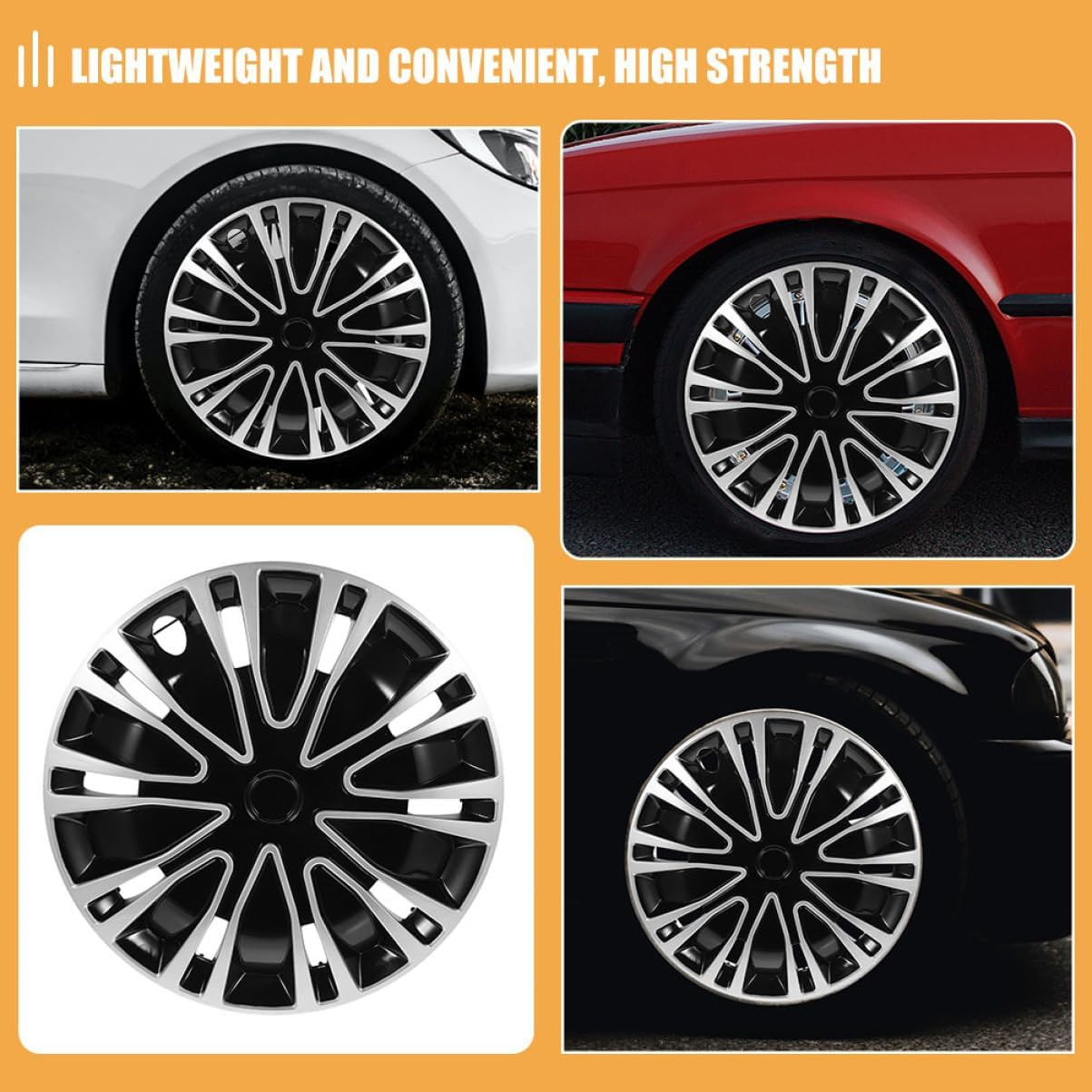 ULTECHNOVO 2Pcs Car Hub Cap Vehicle Van Decals Car Wheel Center Caps Hub Caps Wheel Hub Caps Heptagon Seat Automobile Automotive Accessories Chrome Rims Console Wheels round Enhance Pp Silver