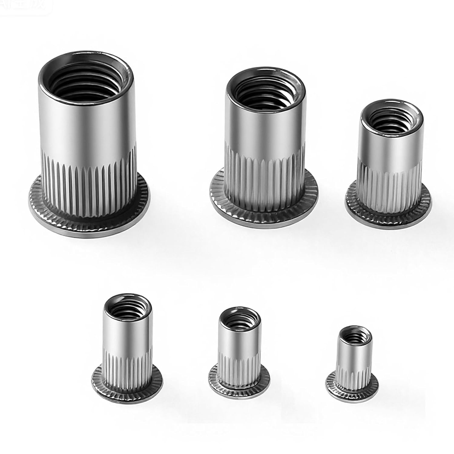 50 PCS M5X1.0 Rivet Nuts Kit, 304 Stainless Steel Threaded Inserts Nutserts for Metal Wood & DIY Electrical Appliances Industrial Assembly (Silver) image number 2