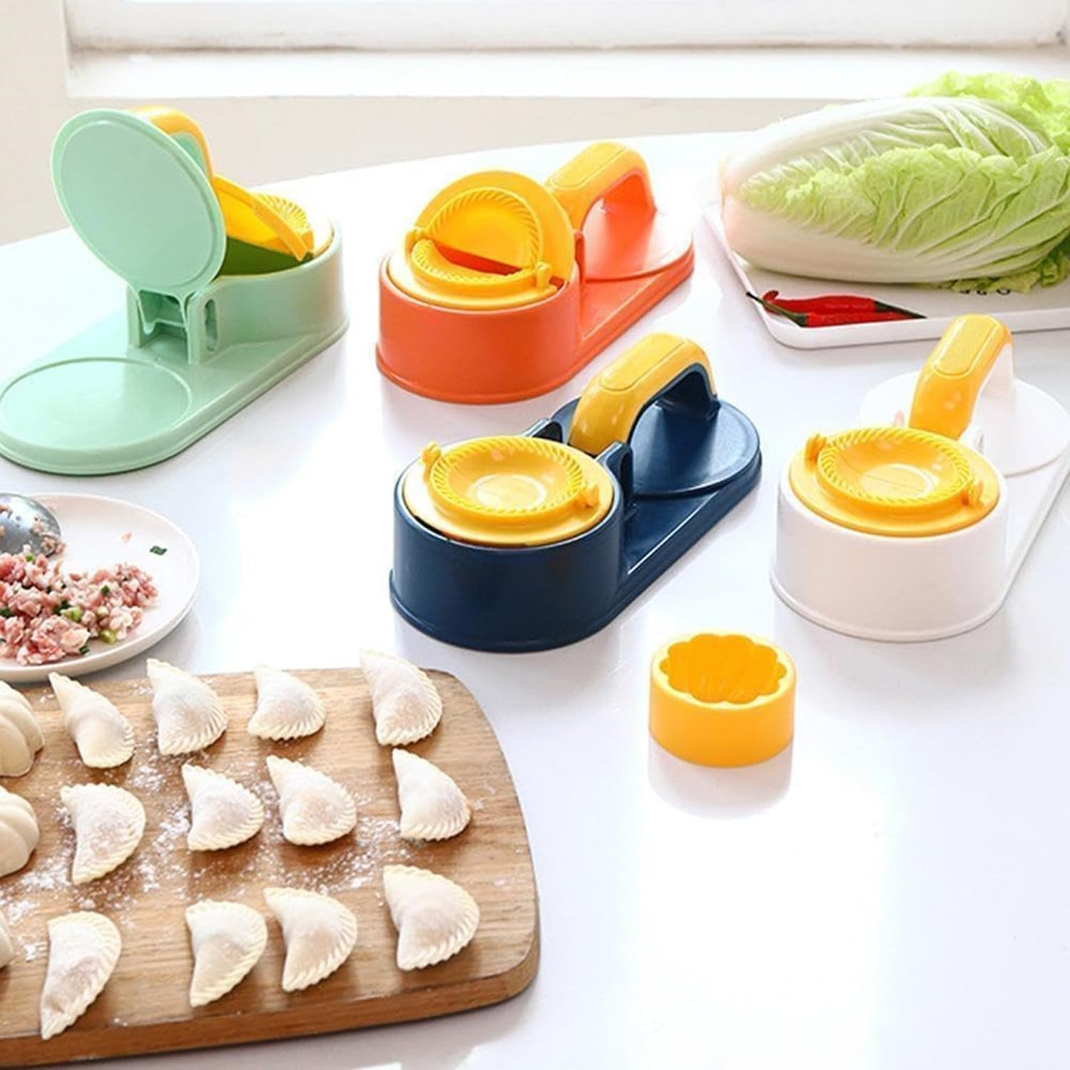 3 in 1 Dumpling Maker Machine, Dough Presser Dumpling Press Wrapper, Home DIY Dumpling Bao Bun Empanada Mold Making Tool image number 6