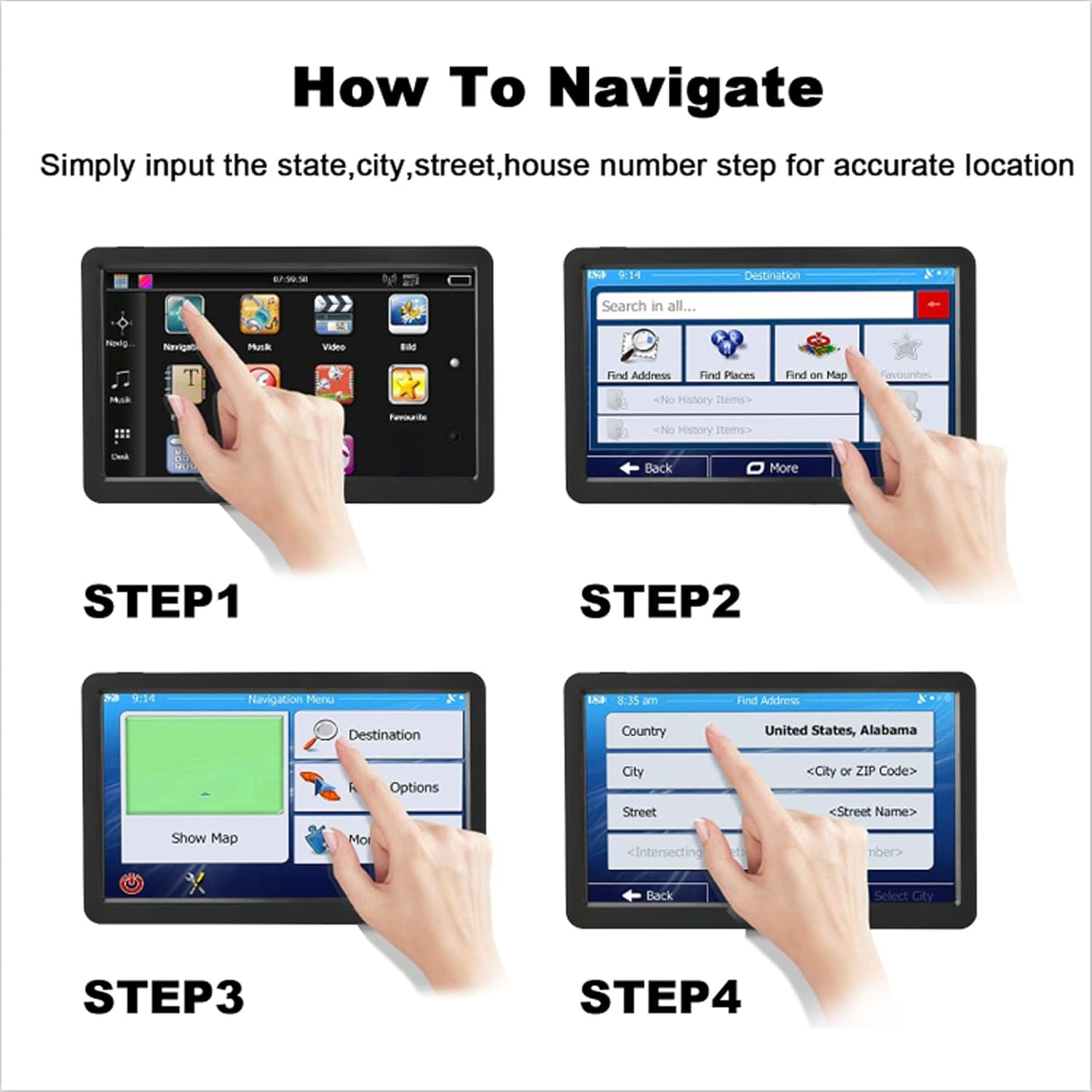 Car Navigation System, 9Inch Touch Screen Car Multimedia Player with 2025 Maps, Voice Prompts, Custom Routes, Speed Red Light Warning, Universal image number 3