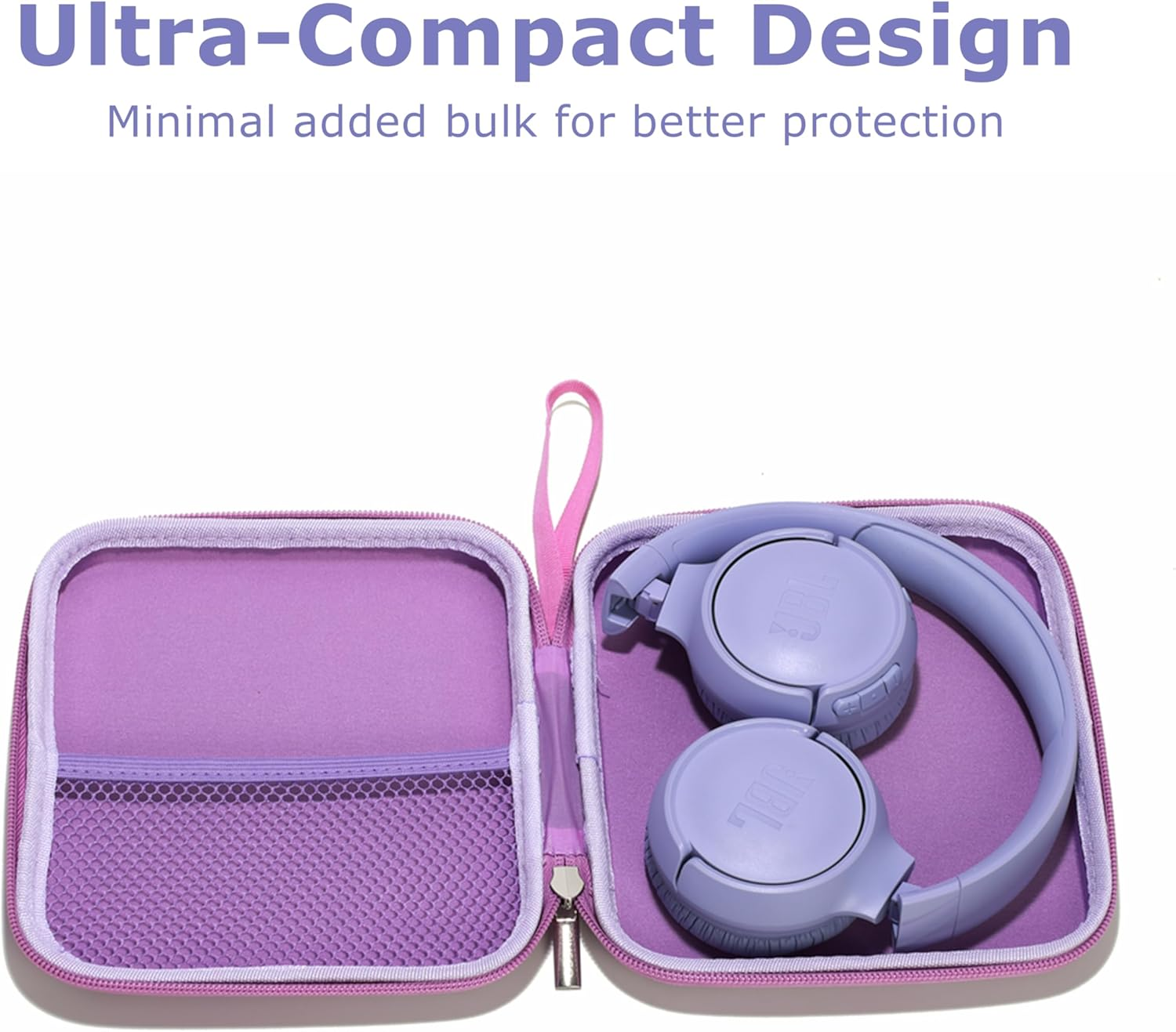 Ginsco Ultra-Slim Case Compatible with JBL Tune 510BT Bluetooth Headphones, with JBL Tune 520BT/670NC Live 460NC, Wireless On-Ear Headphones, Travel Carrying Headphone Case (Purple) image number 1