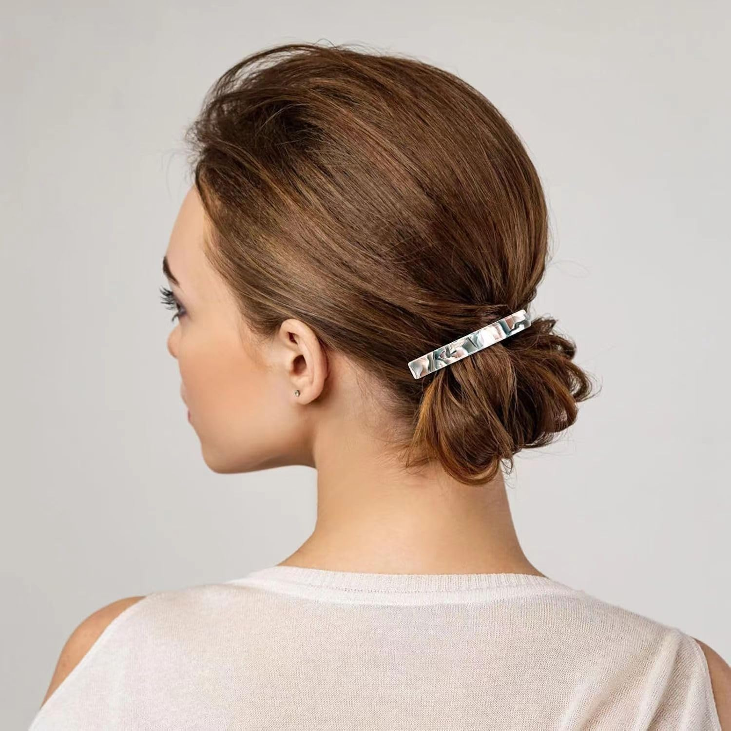 TOOGABBIE 4PCS Elegant Barrette Hair Clips for Women,French Hair Clip Set with Unique Designs, Tortoise Shell Celluloid Rectangle Hair Clips for Any Occasion image number 3