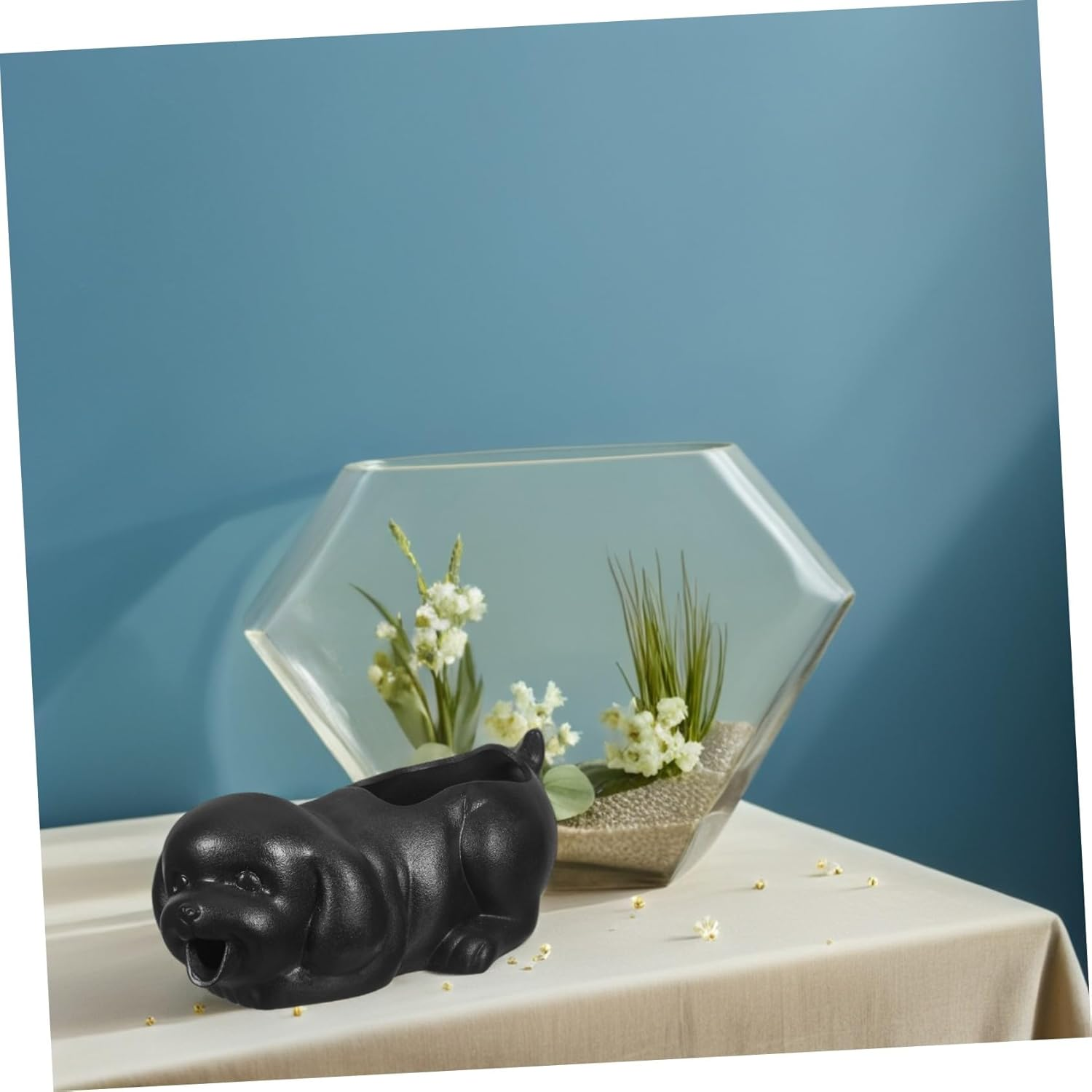 UPKOCH Ceramic Dog Fountain Spitter Waterfall Ornament for Aquarium and Garden Playful Puppy Statue Bonsai Fountain Decoration DIY Ceramic Aquarium Decor for Indoor Outdoor Water Features image number 6