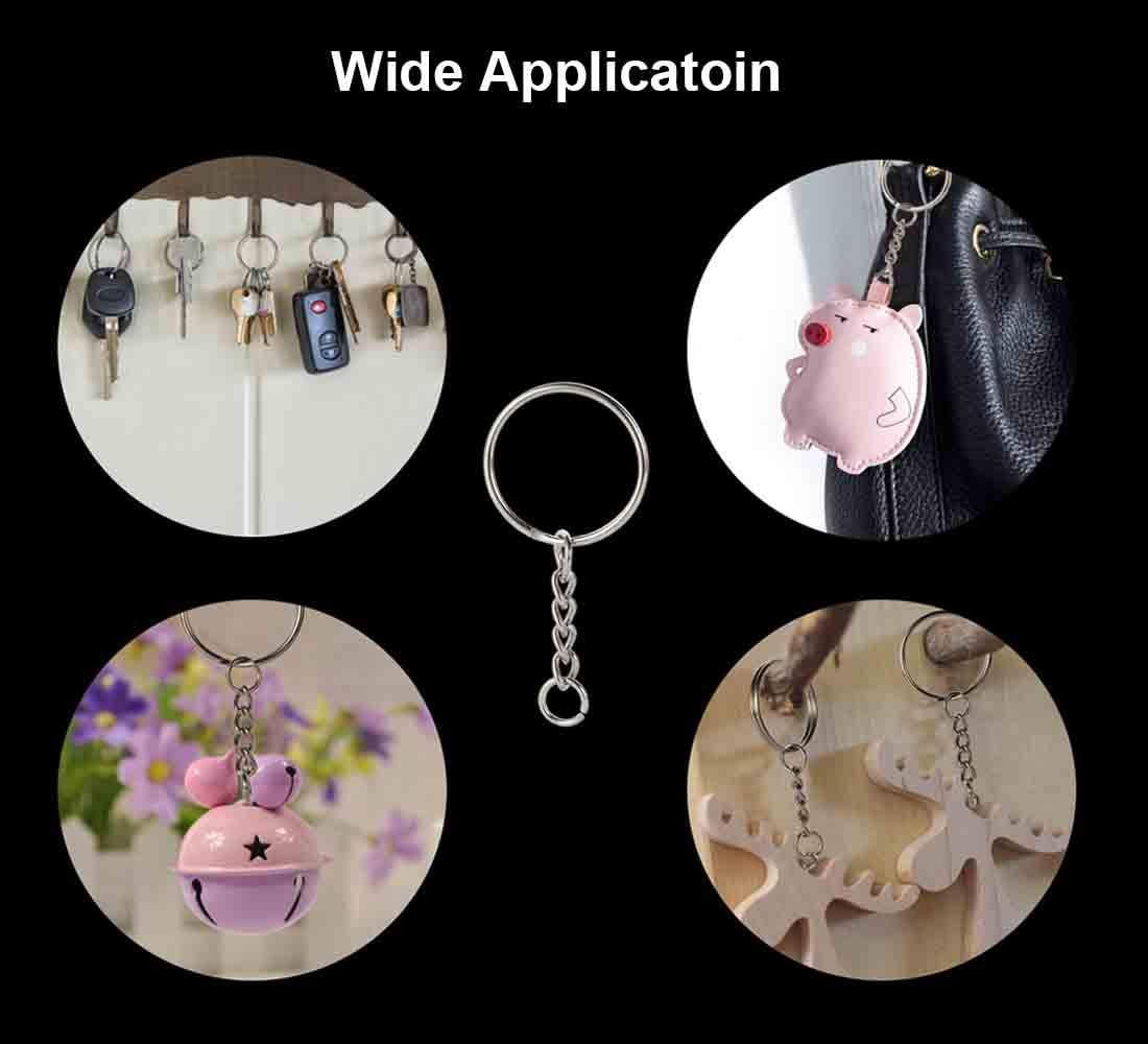 YHYZ Split Key Rings with Chains and Jumper Rings (30 Sets), Premium 1 Inch (25Mm) Metal Key Rings and Keychain Coming with Jumper Rings, Suitable for Crafts, Jewelry Making, Resin, DIY (No Screws) image number 4
