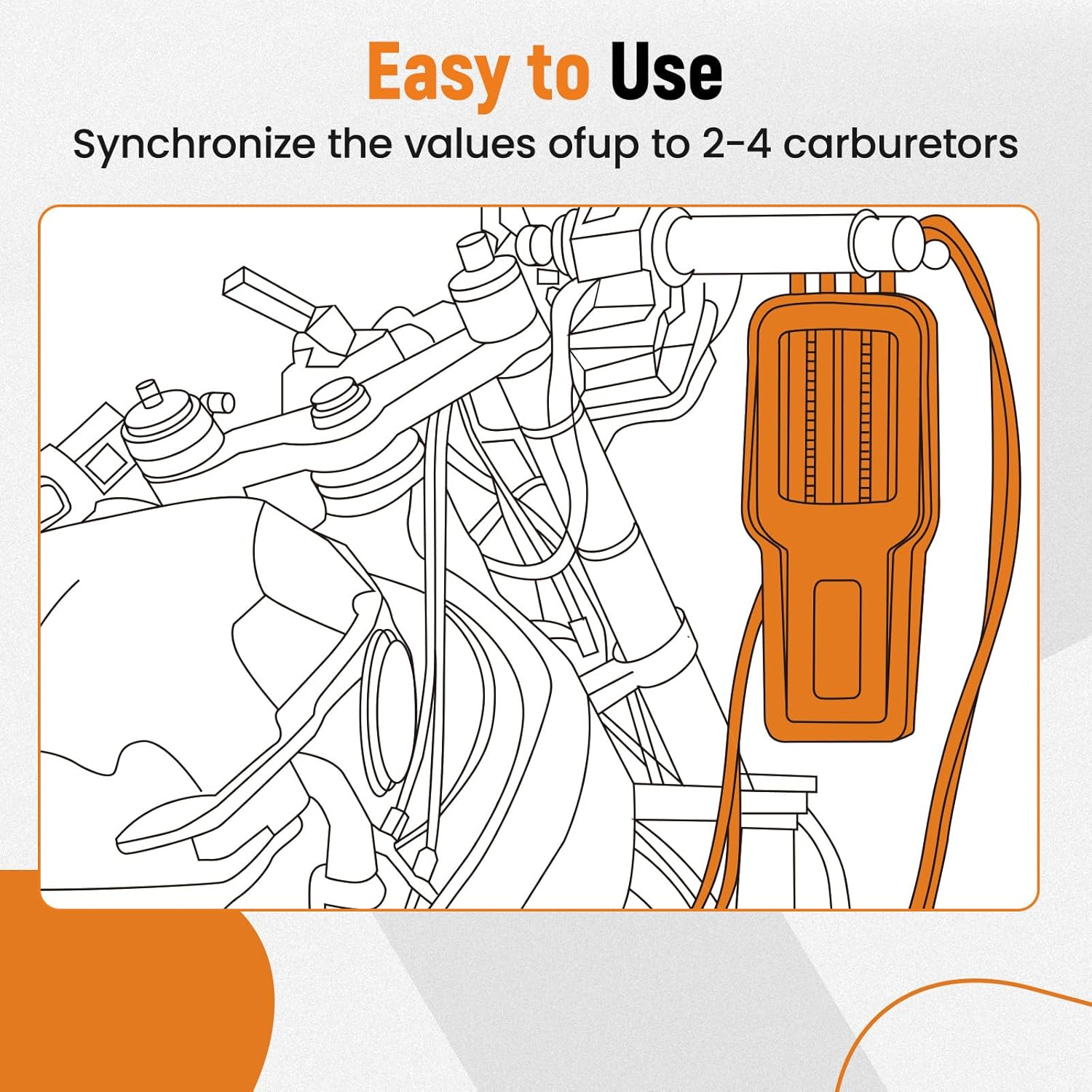 Maxpeedingrods Universal 4-Cylinder 3-Cylinder 2-Cylinder Carburetor Synchronizer for Motorcycle, Carb Balancer Synchronization Gauge image number 2