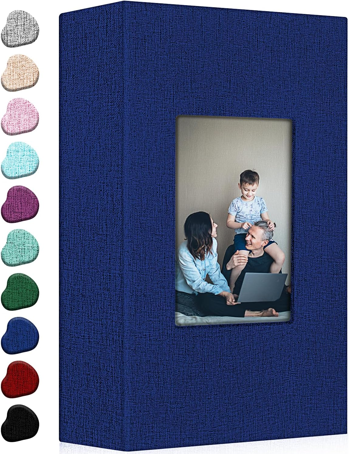 Ejblfe Photo Album 4X6,Linen Cover Slide-In Photo Album Book Can Holds 100 4X6 Photos with 50 Black Sheets for Family,Wedding,Baby and Holiday Pictures (Gray)