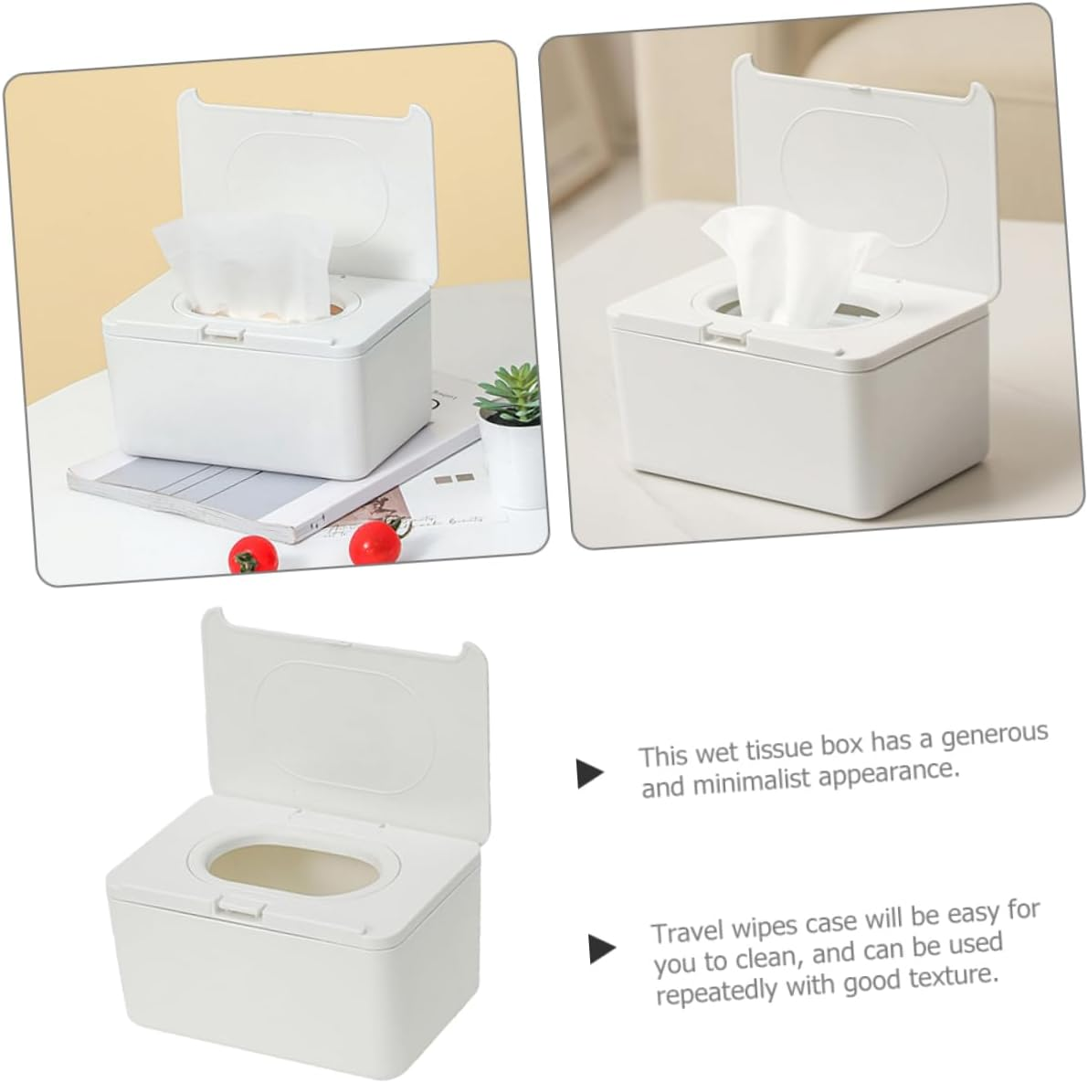 MAGICLULU Wipes Dispenser Plastic Wipe Holder Tissue Container Modern Style Tissue Box Bathroom Storage Organisation
